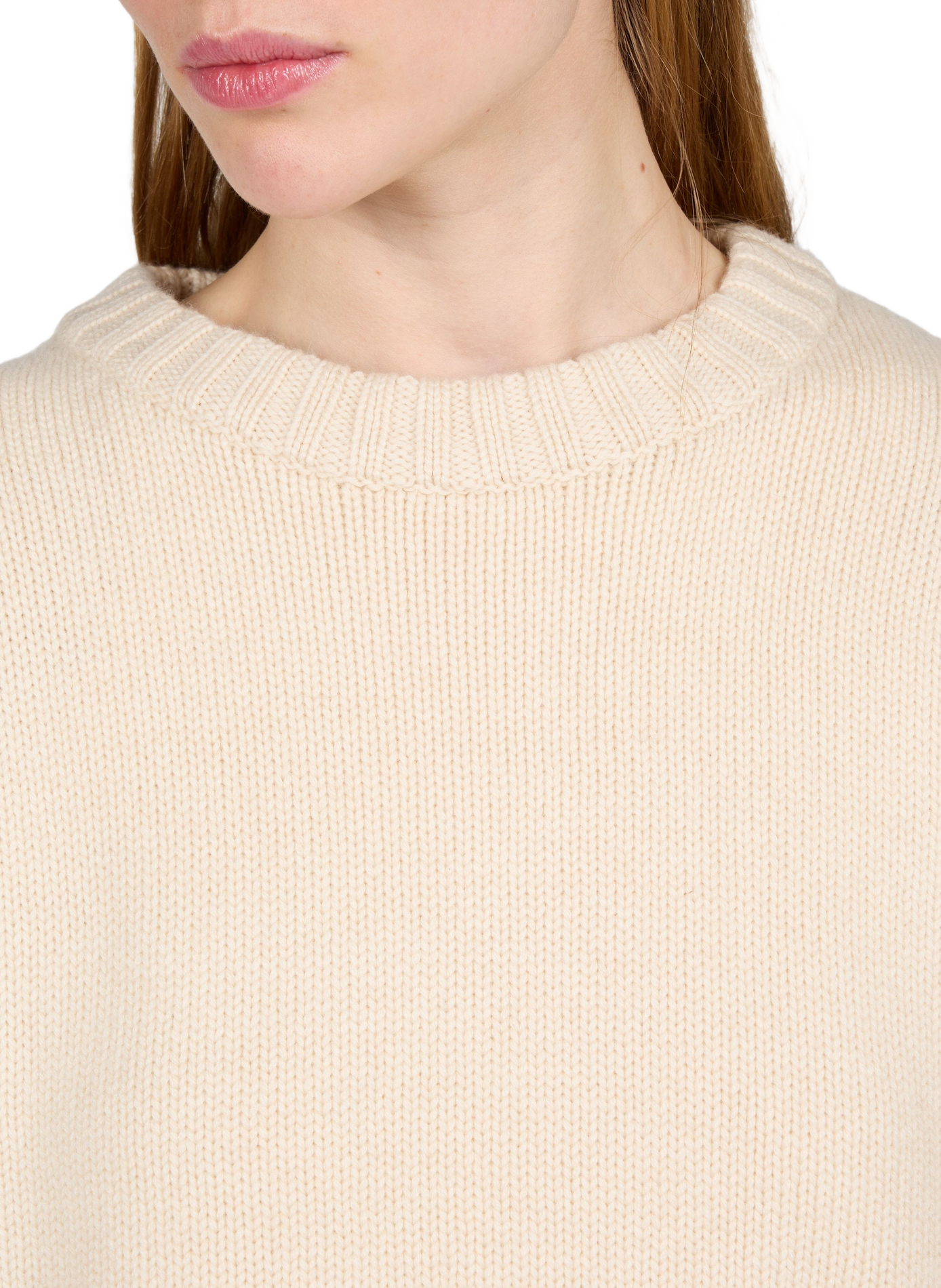 Oversized round-neck wool and cashmere sweater ALMADA Beige