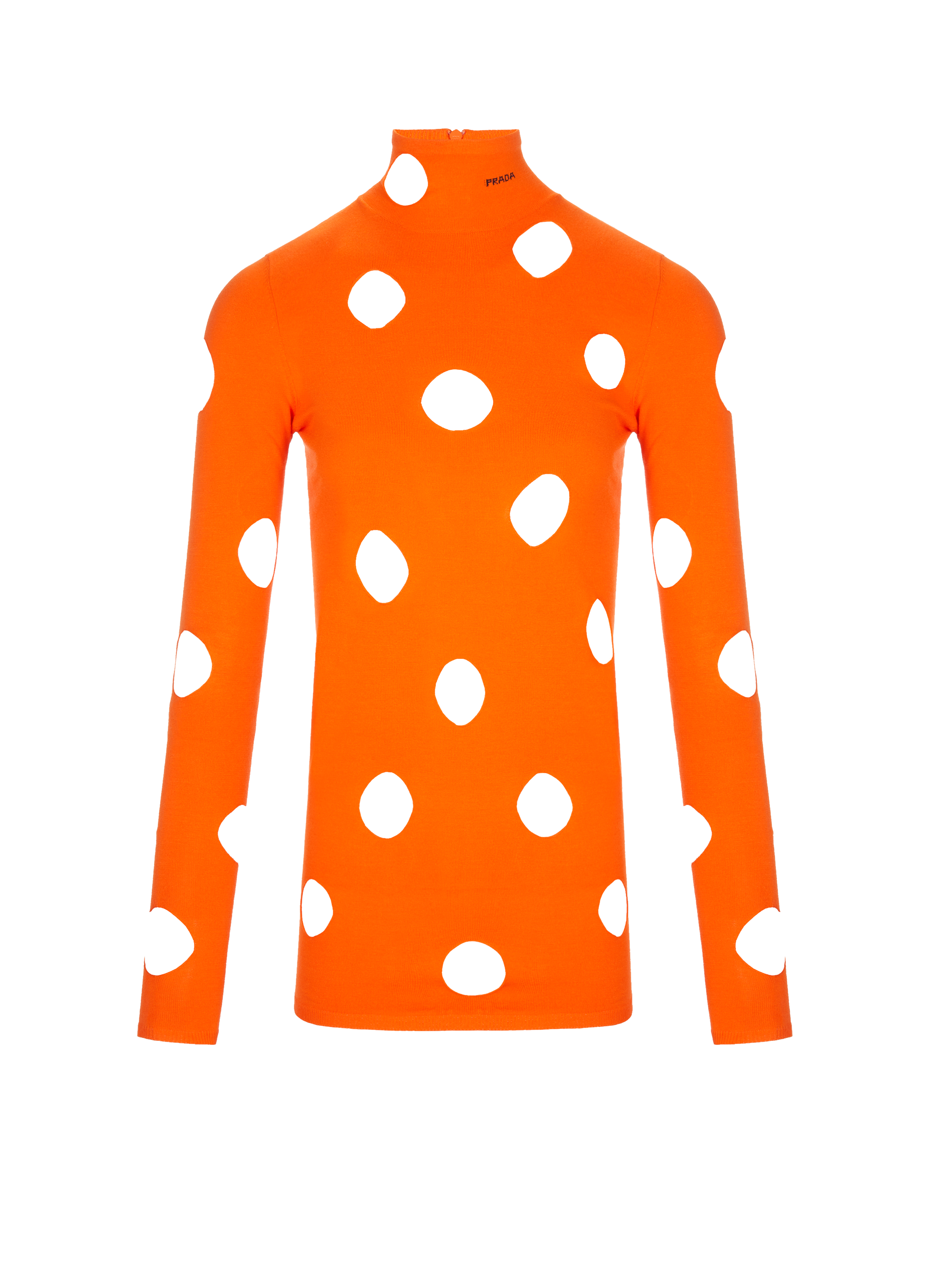 PRADA Pull en maille à découpes Orange