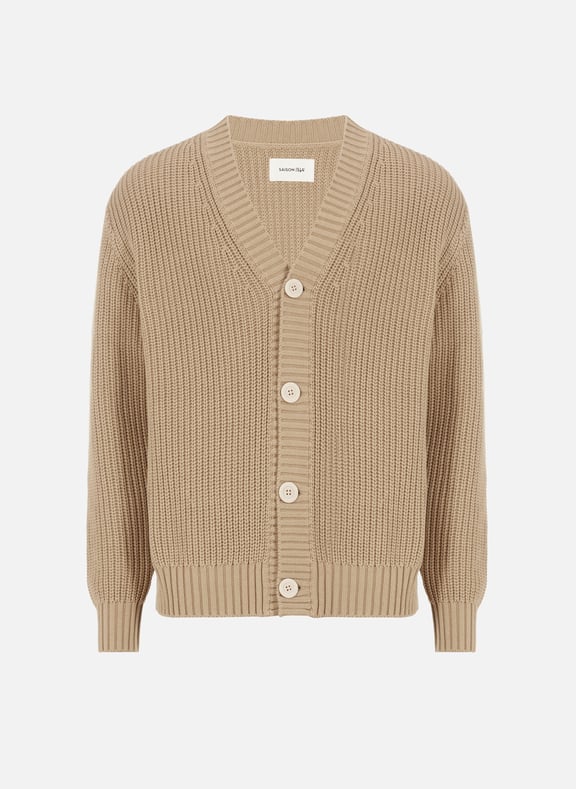 Knitted cardigan Beige by SAISON 1865 SAISON 1865 Knitted cardigan Beige