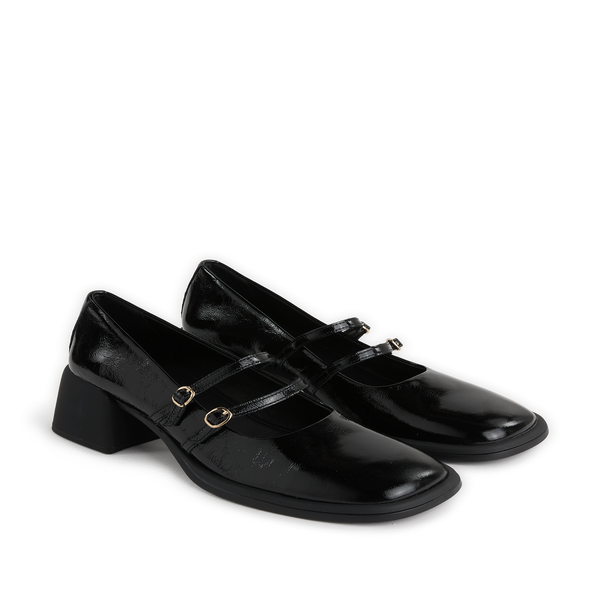 Vagabond Heeled Leather Mary Janes In Black