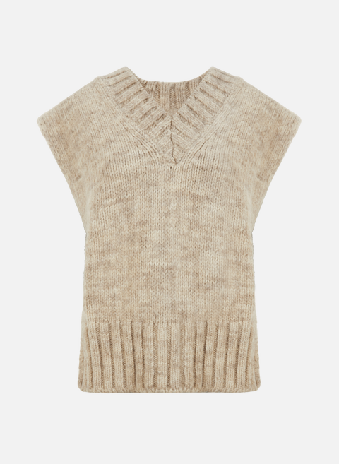 Wool and cotton vest BrownMAISON MARGIELA 