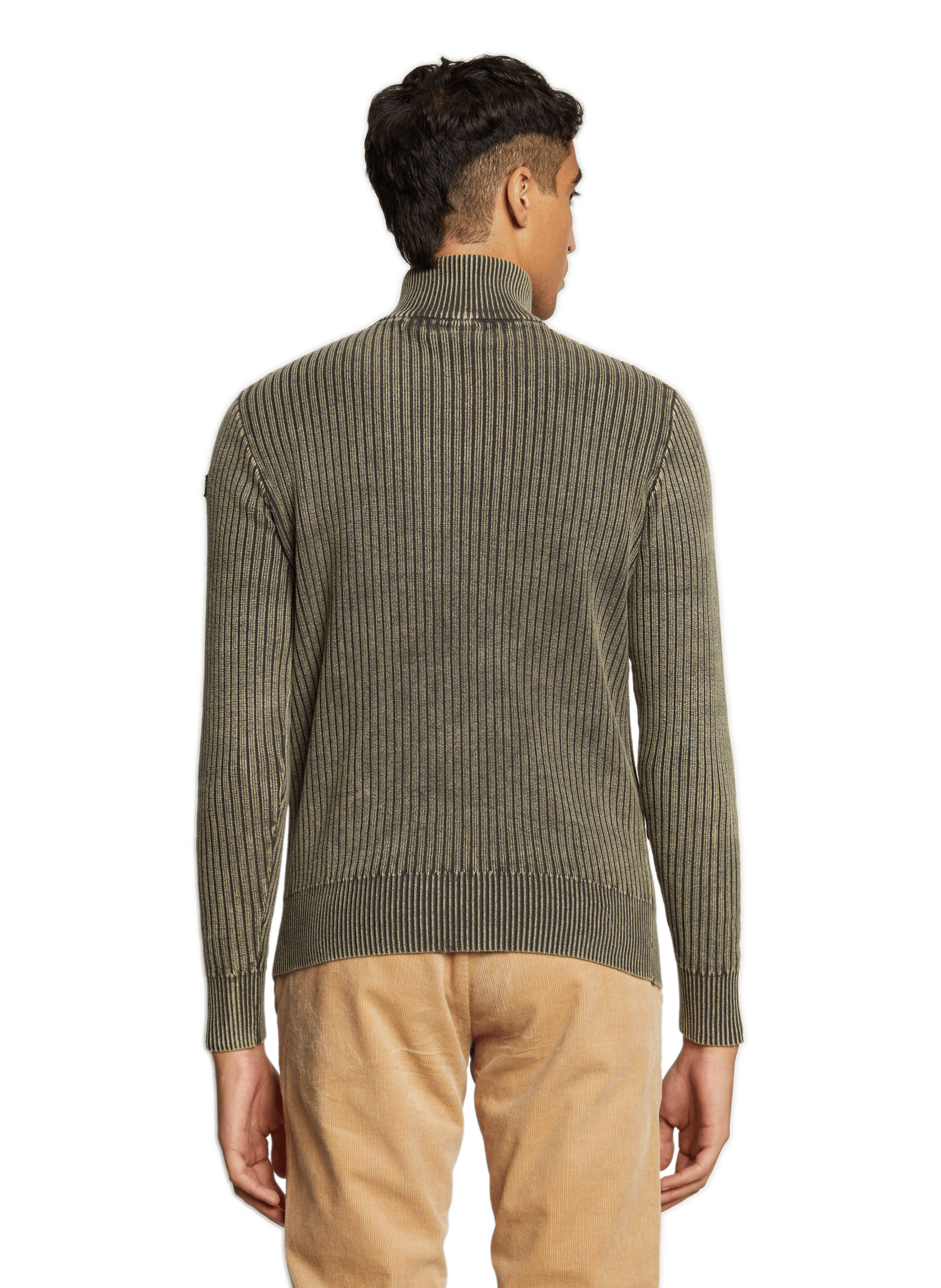Ribbed trucker sweater SCHOTT Khaki