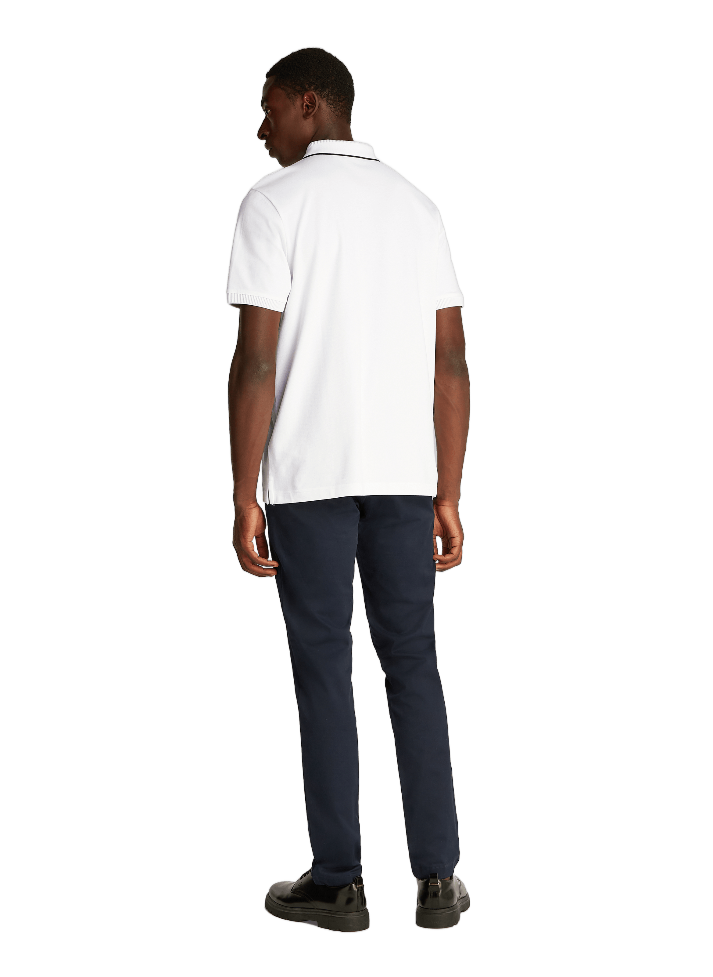 Polo droit en coton mélangé CALVIN KLEIN Blanc