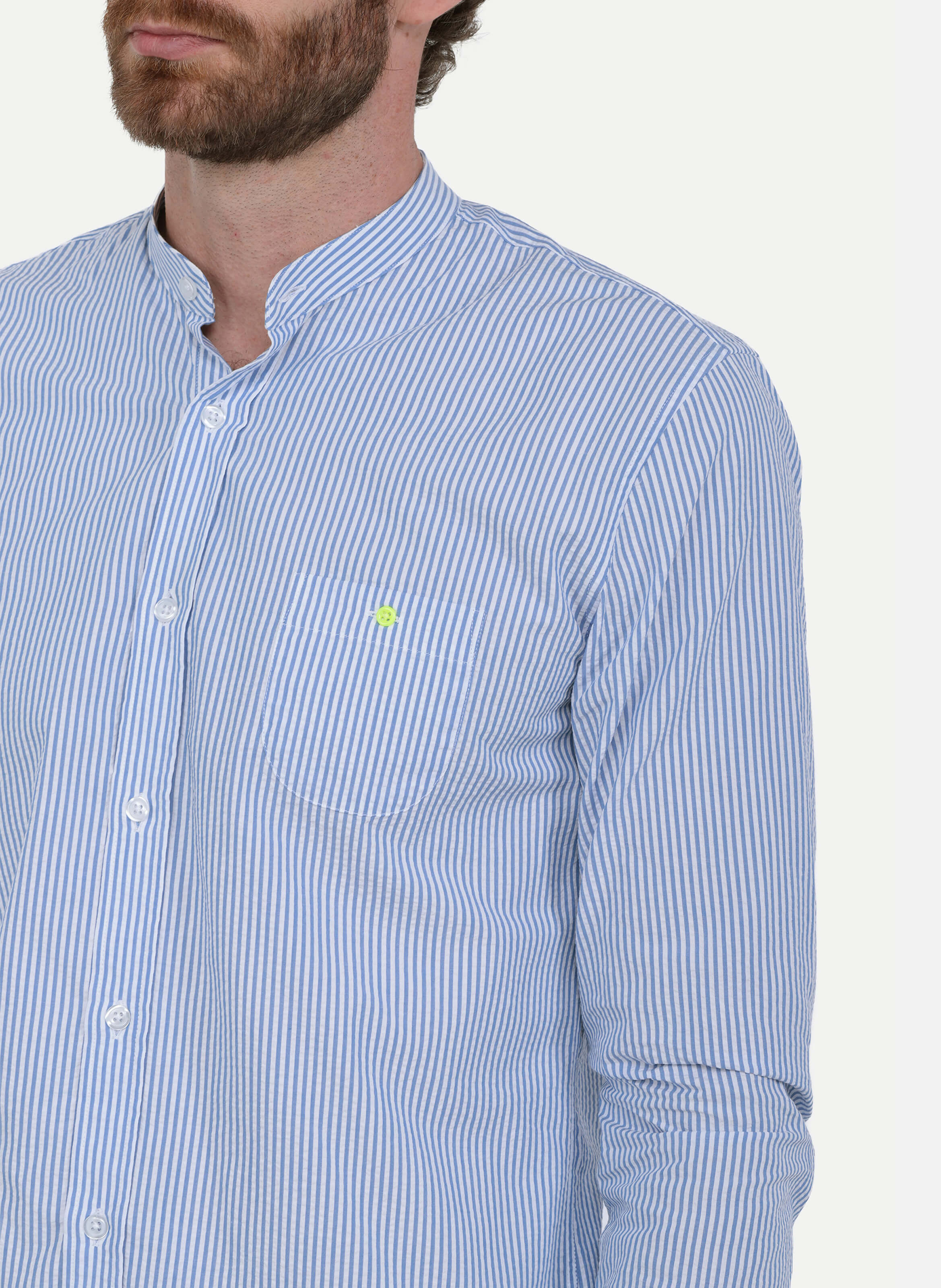 Chemise  en coton seersucker GILI'S Bleu