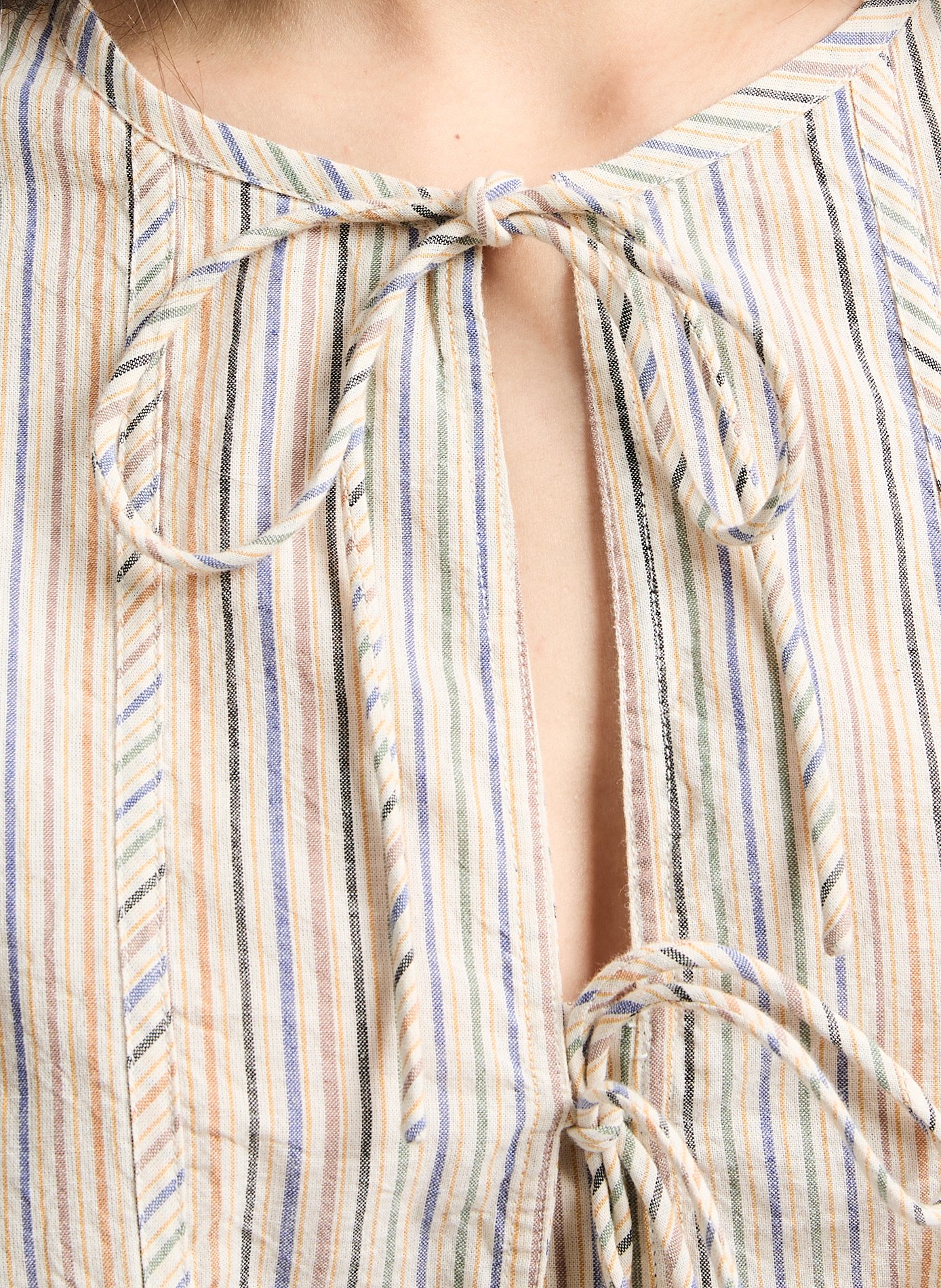 Striped straight cotton blouse LEON & HARPER Multicolour