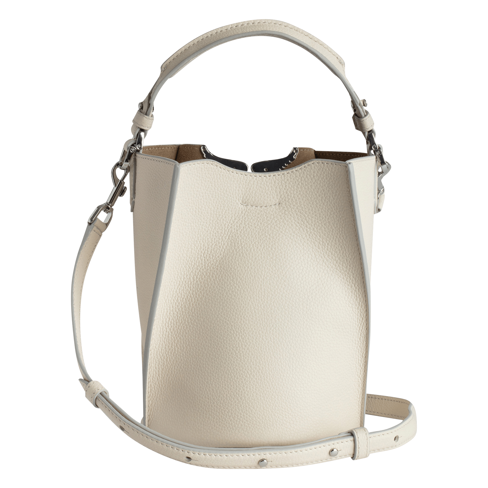 Sac seau en cuir grainé borderline ZADIG&VOLTAIRE Blanc