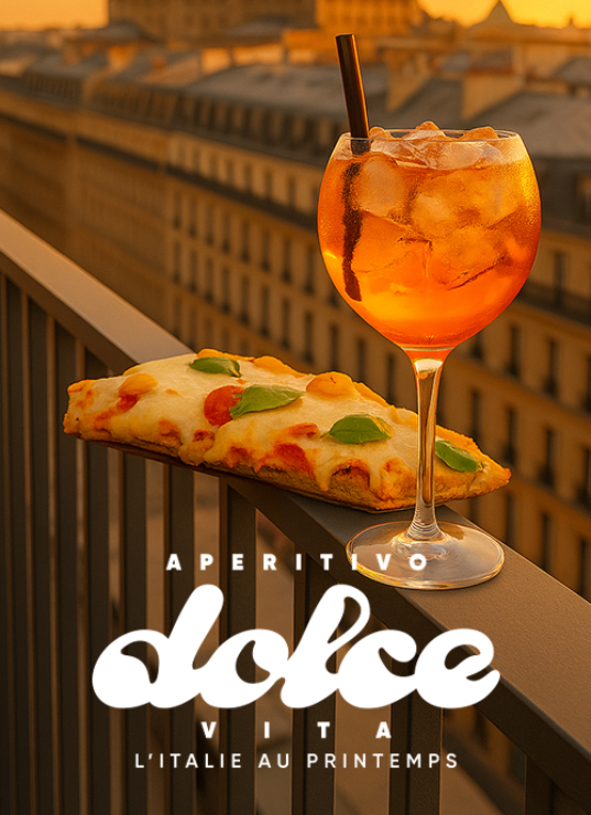 LES SOIRÉES DU BAR “PERCHÉ TI AMO” aperitivo italien Paris, bar rooftop Spritz, soirée Dolce Vita Printemps, afterwork italien Printemps, soirées cocktails pizza