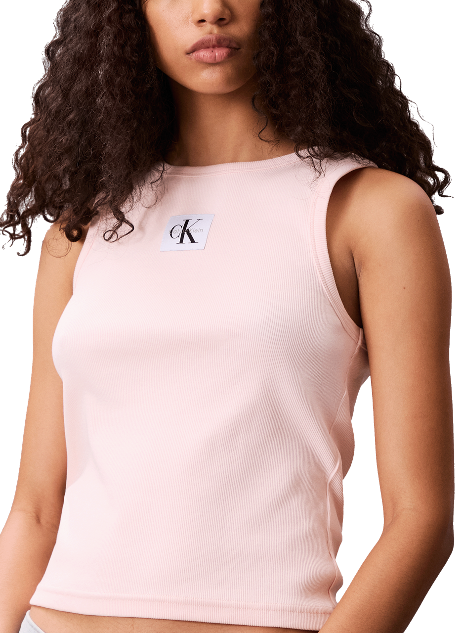 Ribbed cotton tank top CALVIN KLEIN Pink