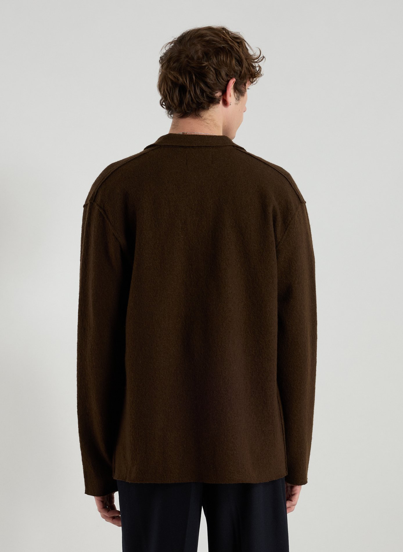 Straight merino wool overshirt NN.07 Brown