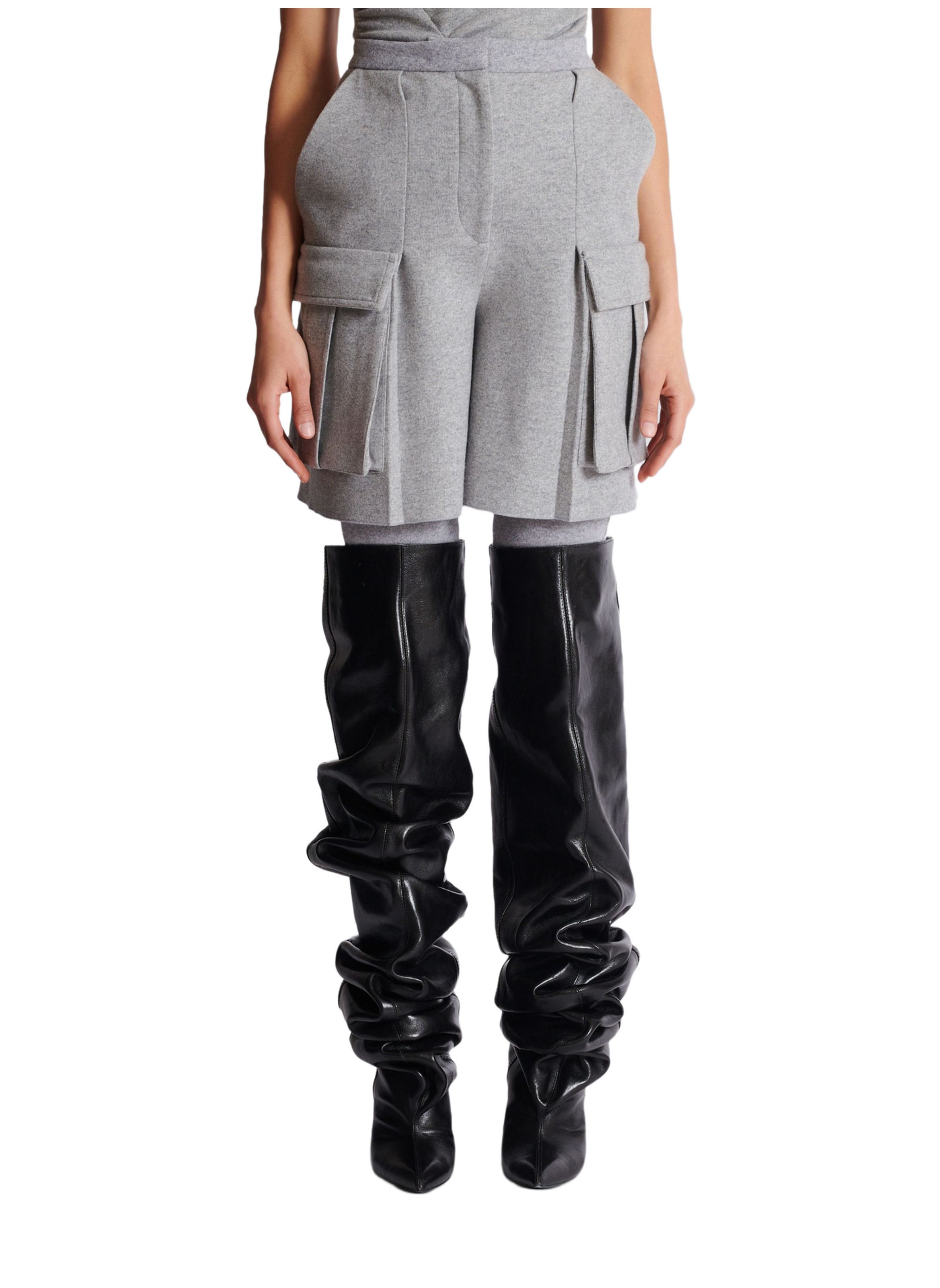 Bermuda en laine BALMAIN Gris