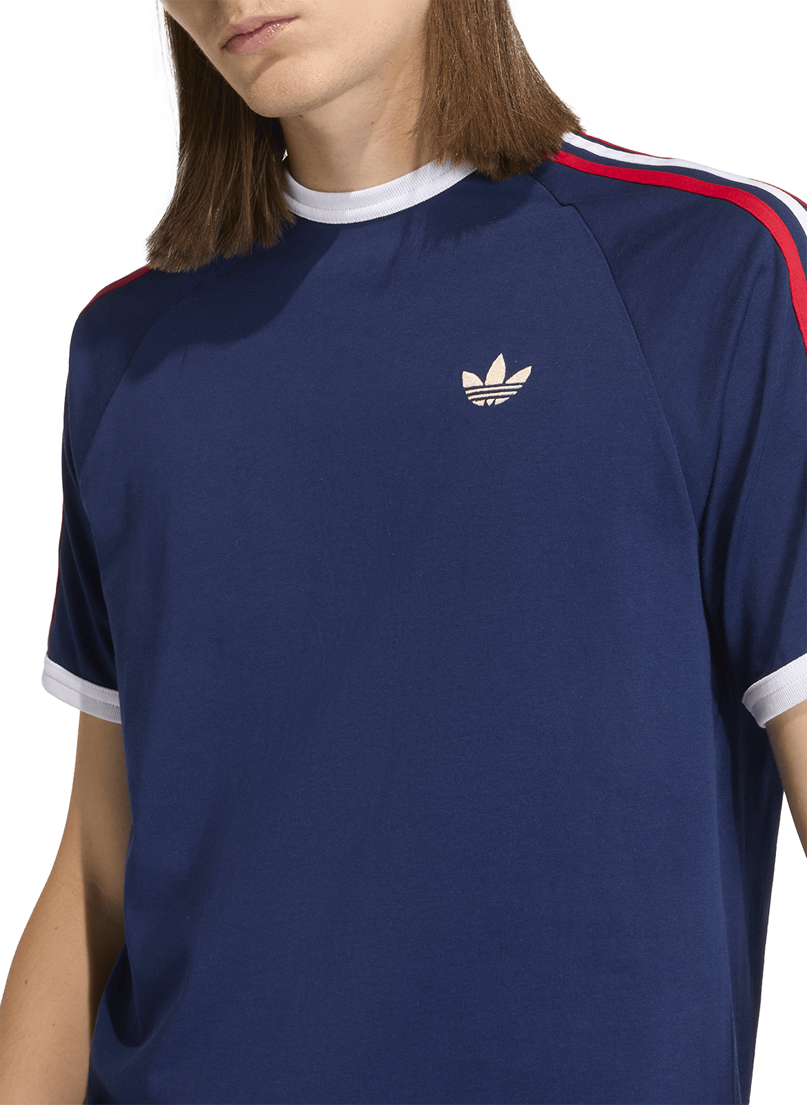 Short-sleeved embroidered cotton T-shirt ADIDAS Blue