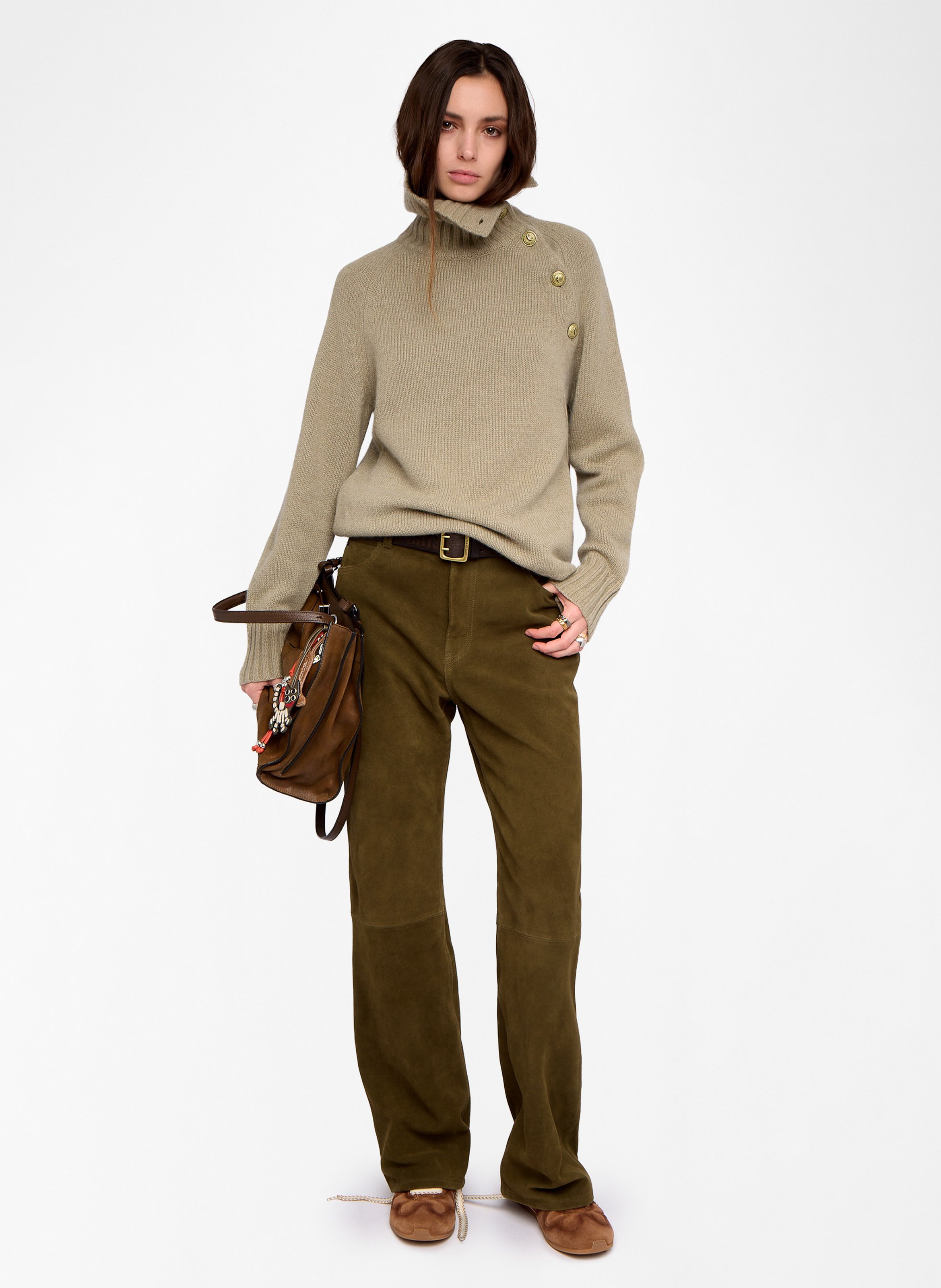 Pull col montant an cachemire mora ZADIG&VOLTAIRE Vert