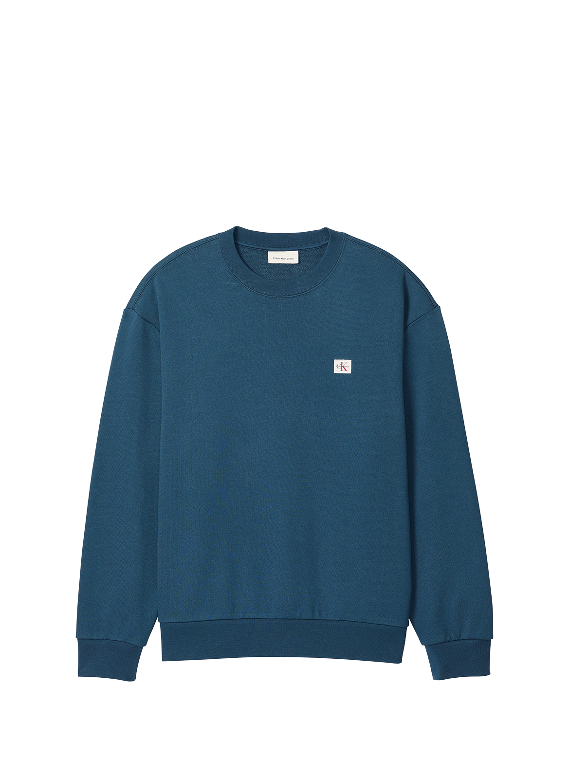 Sweatshirt col rond en coton CALVIN KLEIN Bleu