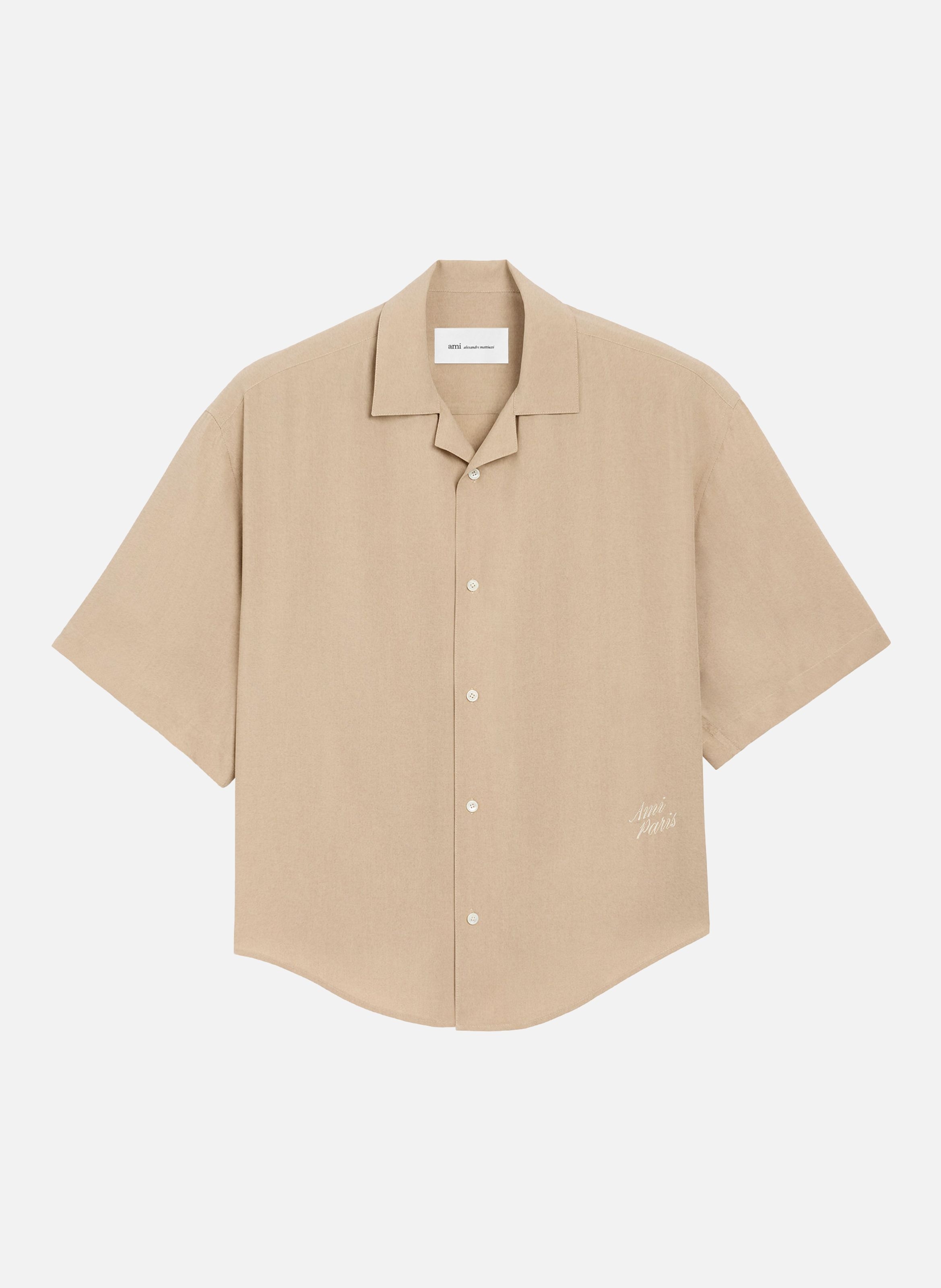 Chemise boxy manches courtes ami paris brodé AMI PARIS Beige