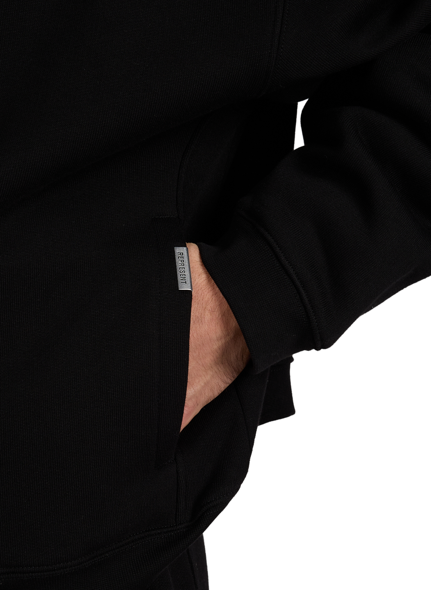 Oversized cotton hoodie REPRESENT Black