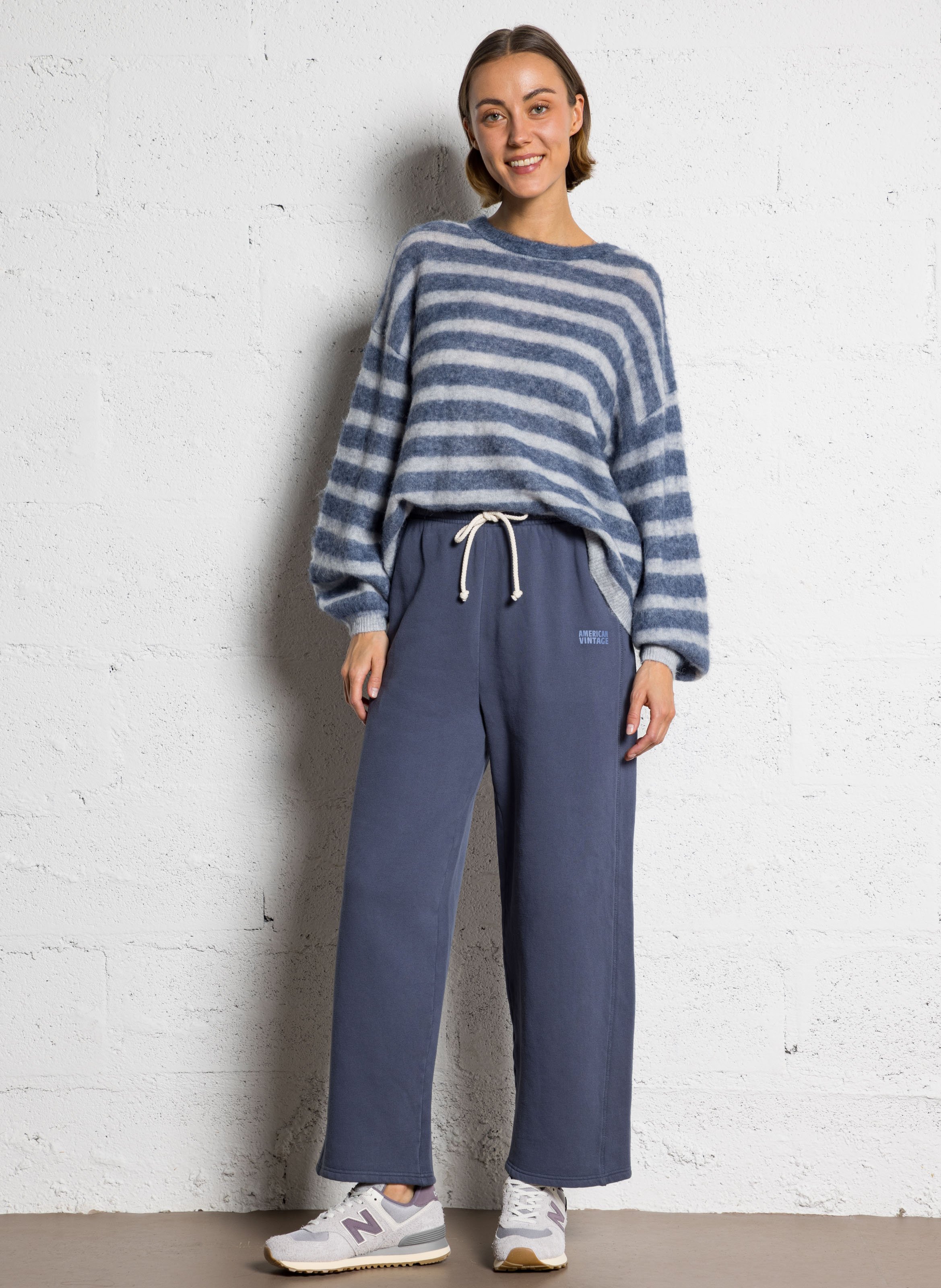 Pull droit en alpaga mélangé nenybay AMERICAN VINTAGE Gris