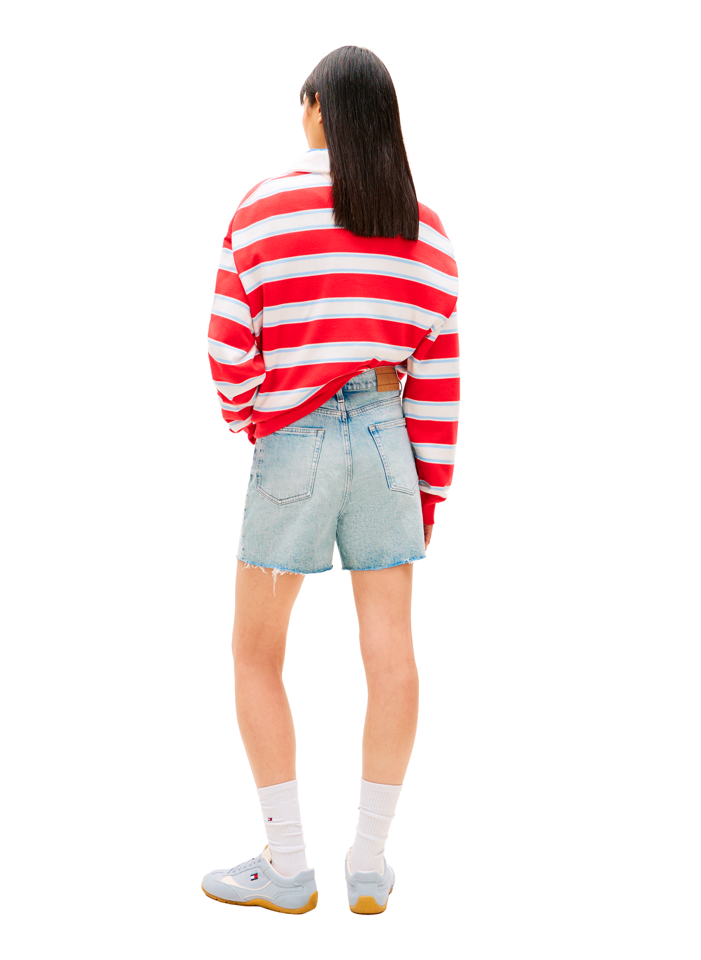 Straight Bermuda shorts in blended cotton denim TOMMY HILFIGER Blue