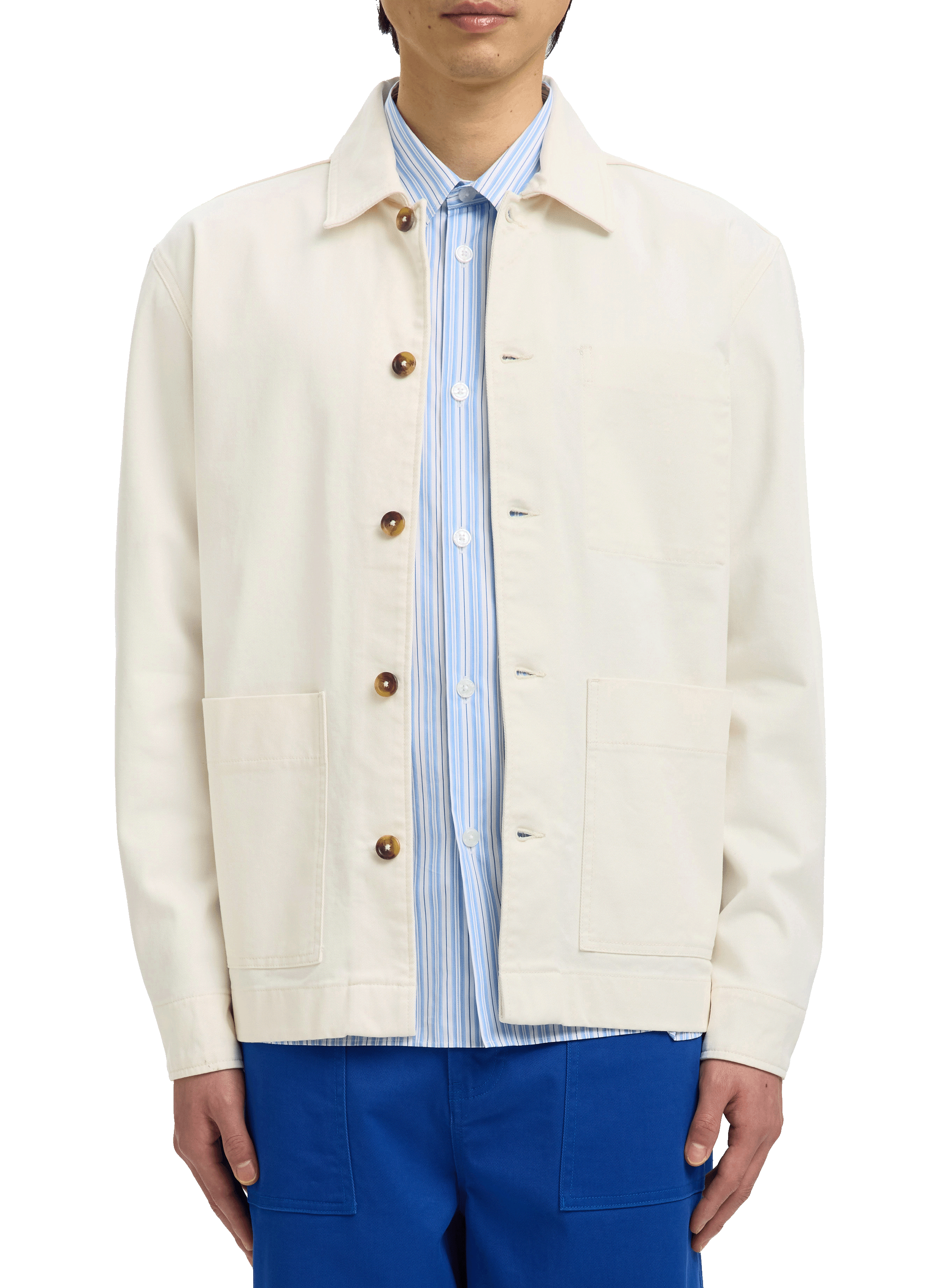 Cotton-blend overshirt SELECTED Beige