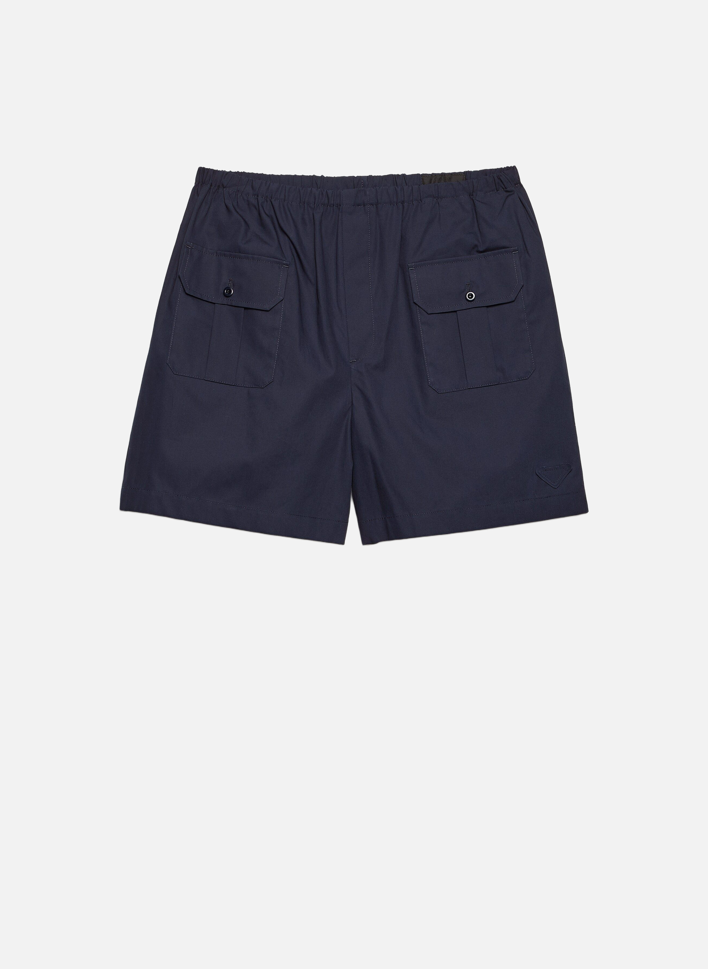 Bermuda en popeline de coton PRADA Bleu