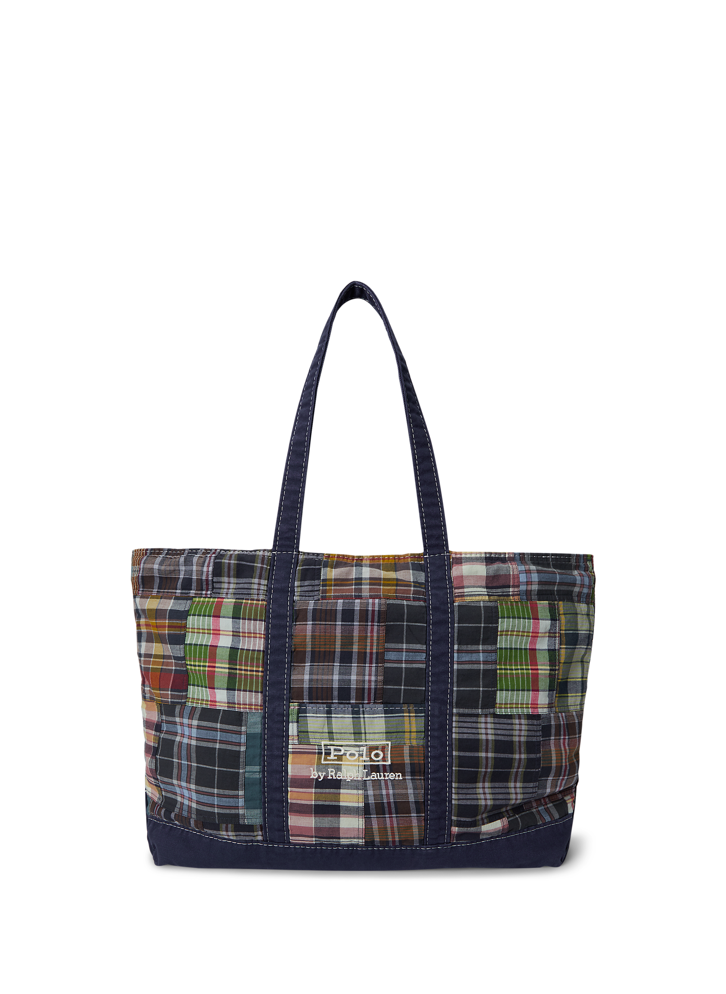Checked cotton tote bag POLO RALPH LAUREN Blue