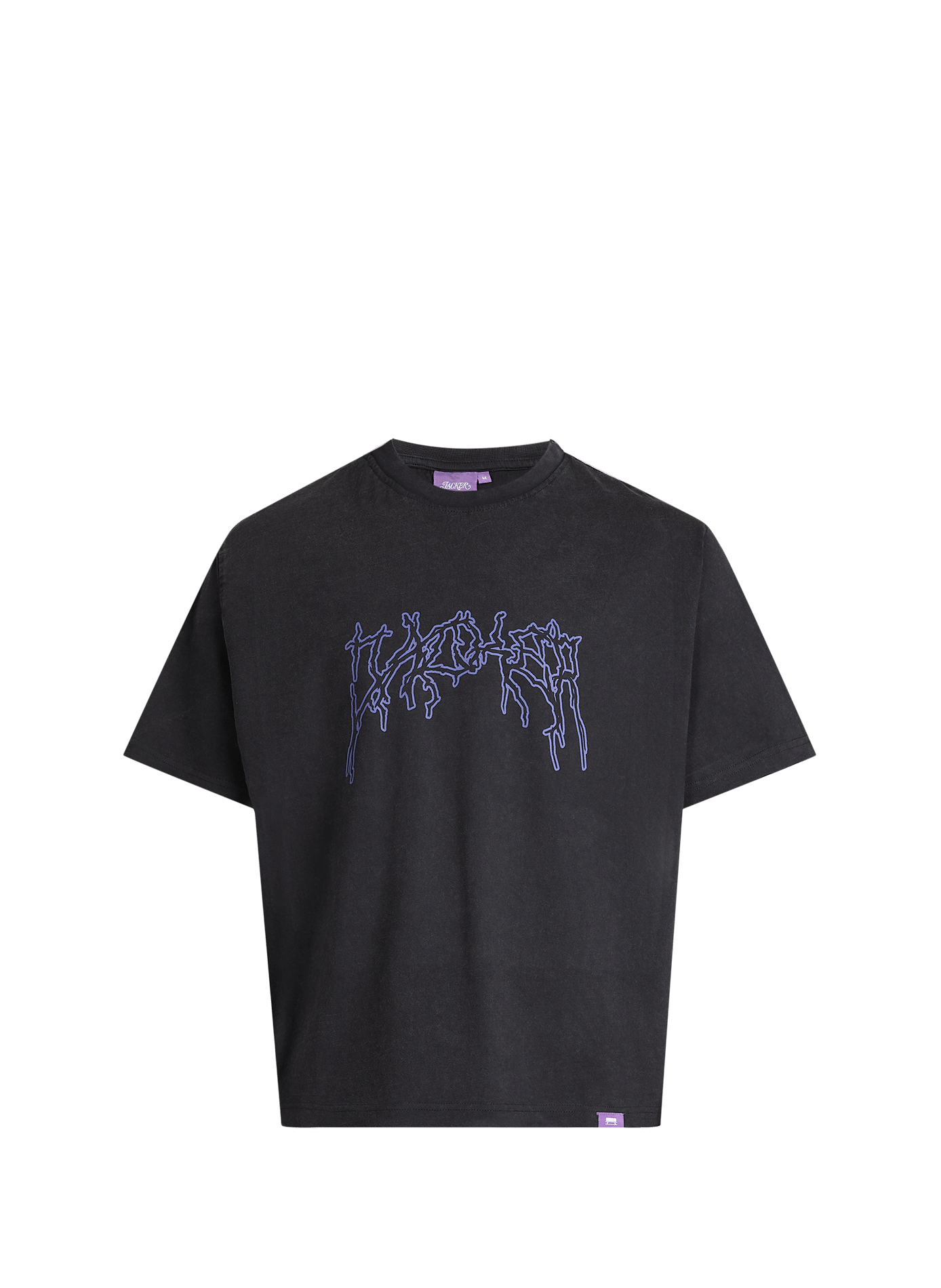 Biker-style cotton t-shirt JACKER. Black