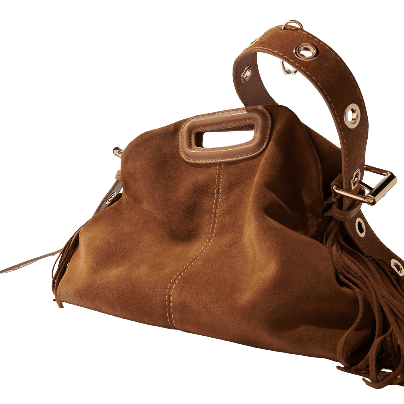 Sac bandoulière en cuir miss m MAJE Beige