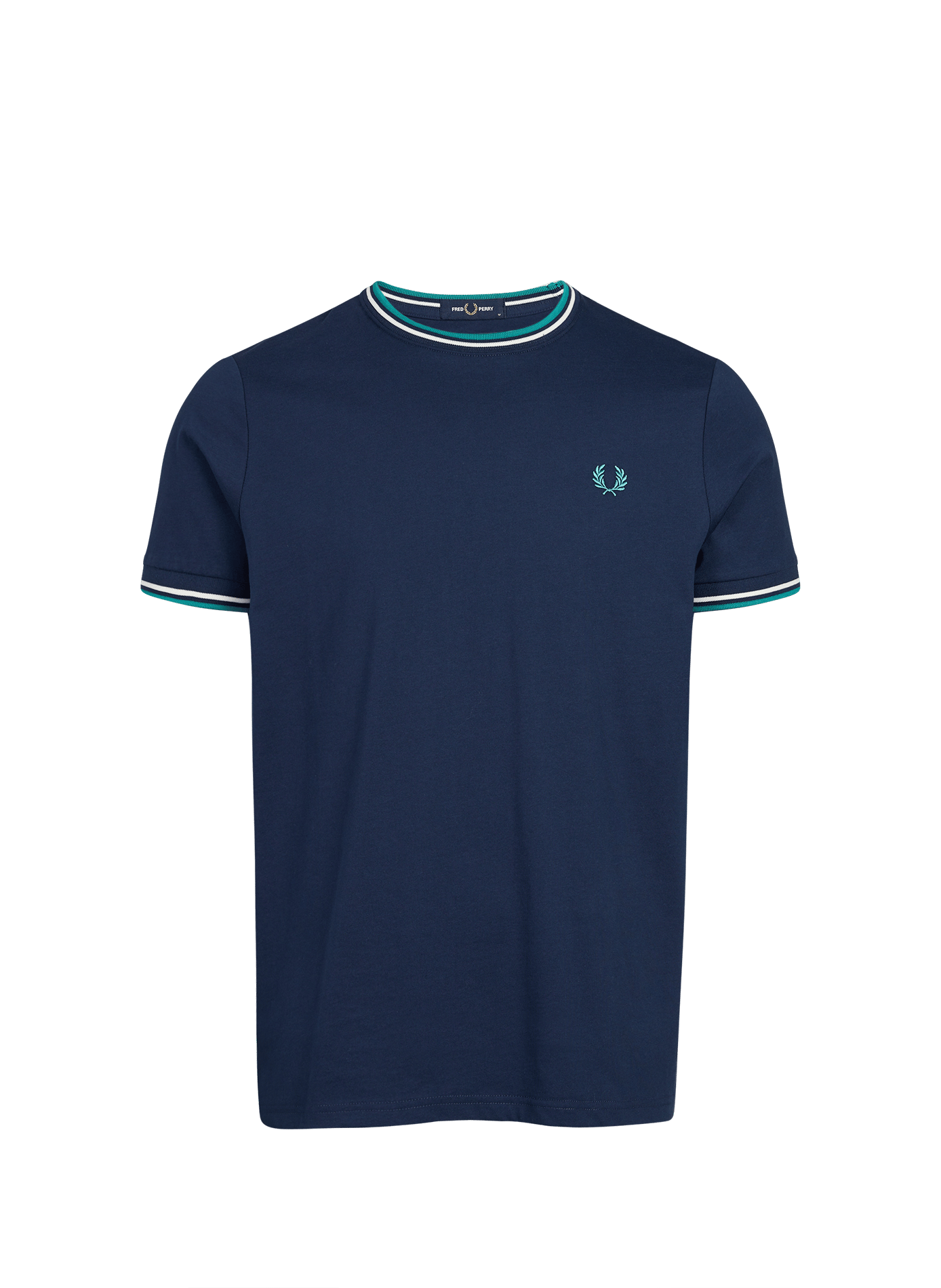 Maglietta a tinta unita con collo rotondo in cotone. FRED PERRY Blu