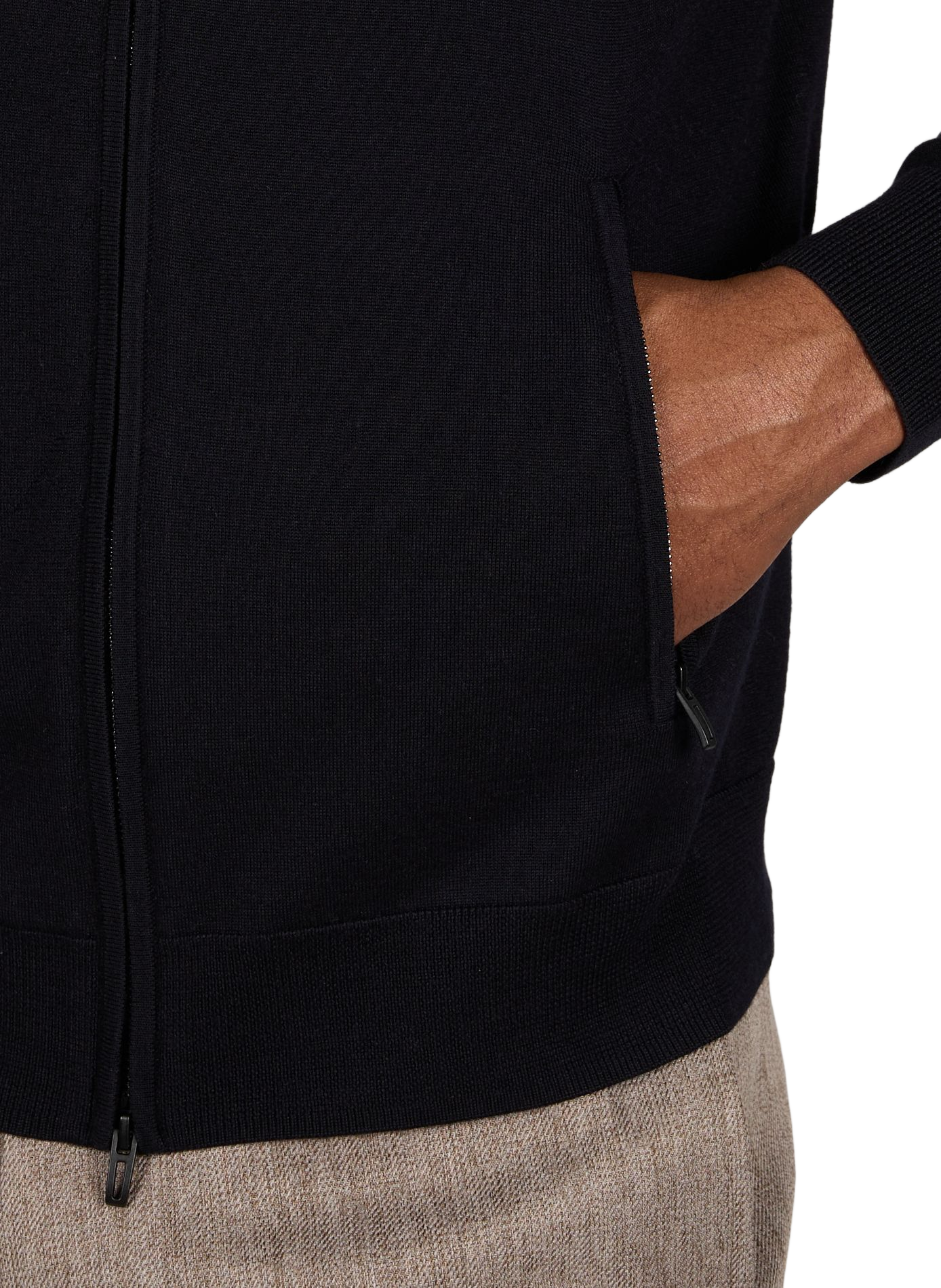 Cardigan con cappuccio in lana vergine EMPORIO ARMANI Blu