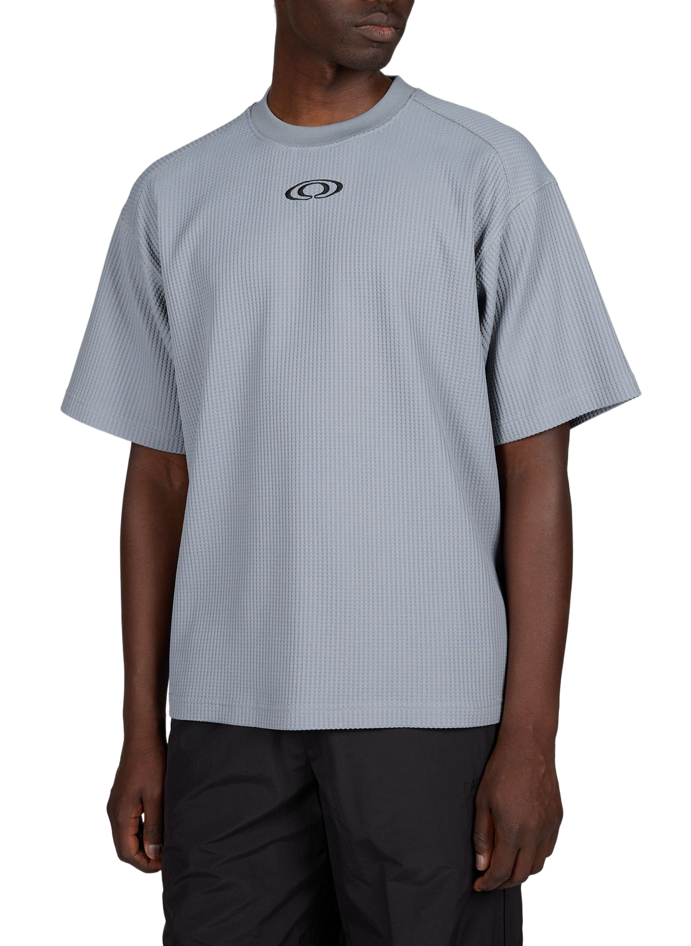 Oversized waffled knit T-shirt RAINS Blue