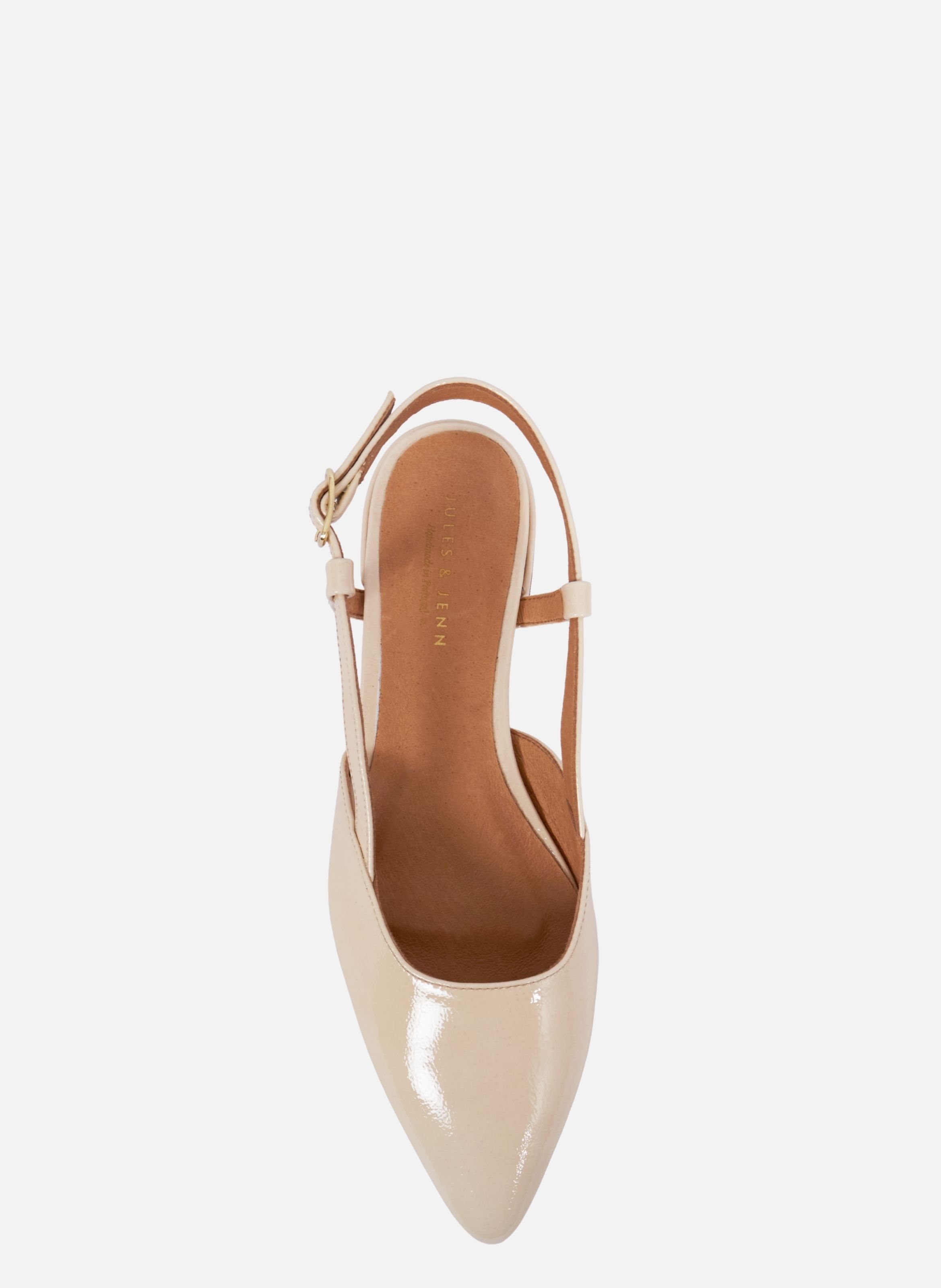 Ballerines slingback elise cuir vernis JULES & JENN Beige