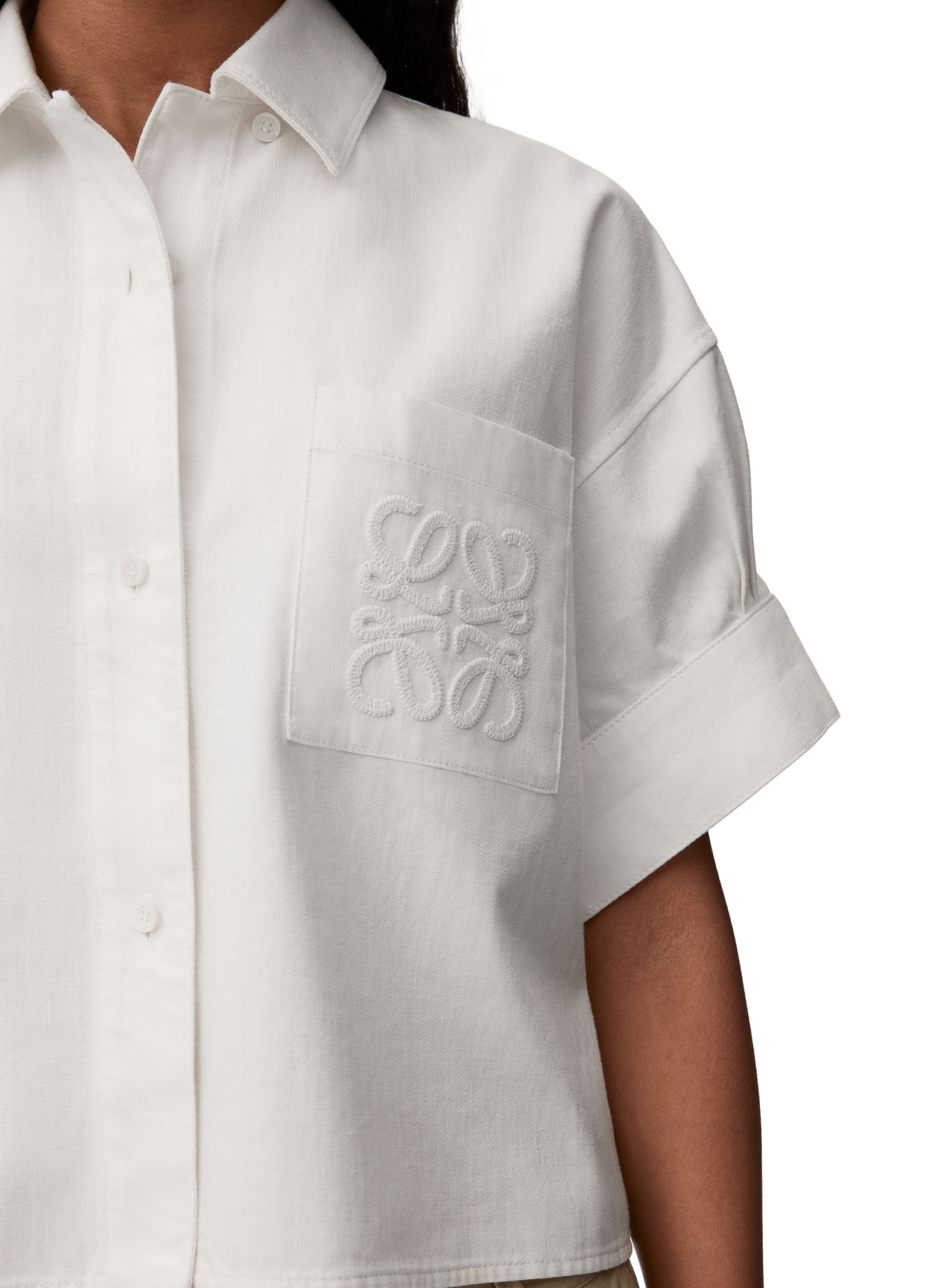 Short-sleeved denim shirt LOEWE White