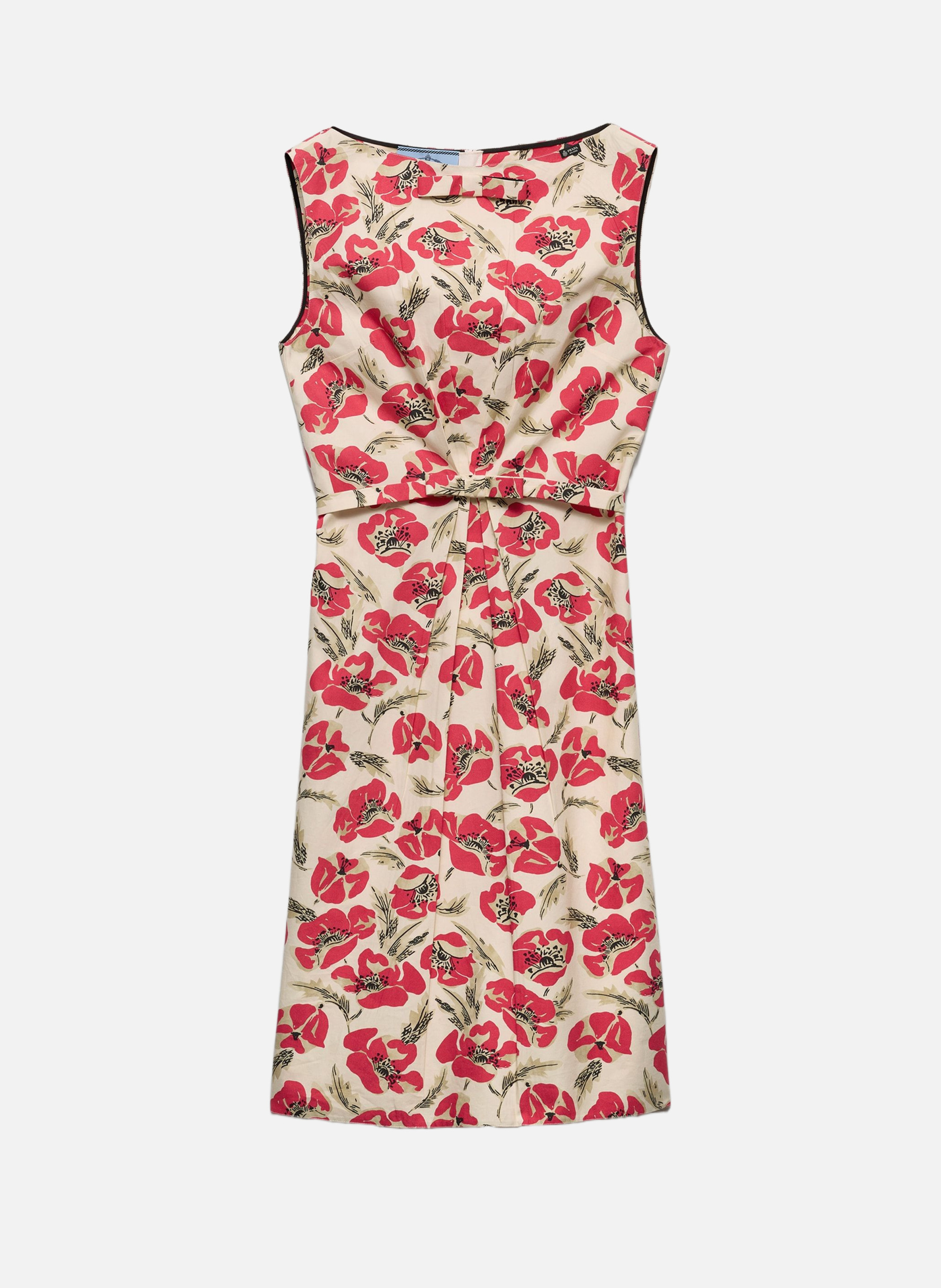 Robe en popeline douce imprimée PRADA Rouge