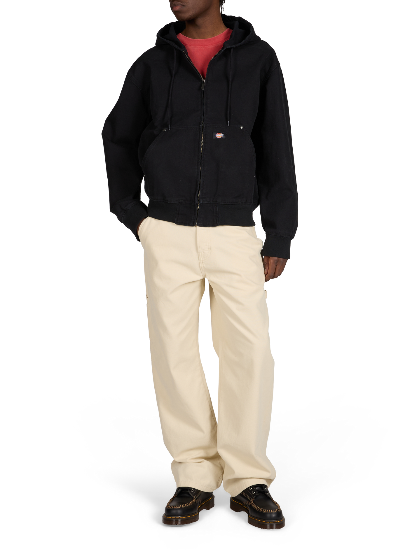 Zip-up cotton hoodie DICKIES Black