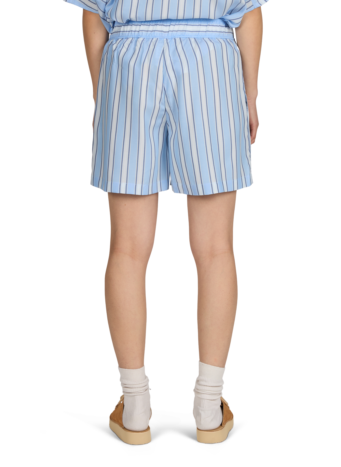 Striped shorts with elasticated waist in lyocell ANGARDE Blue