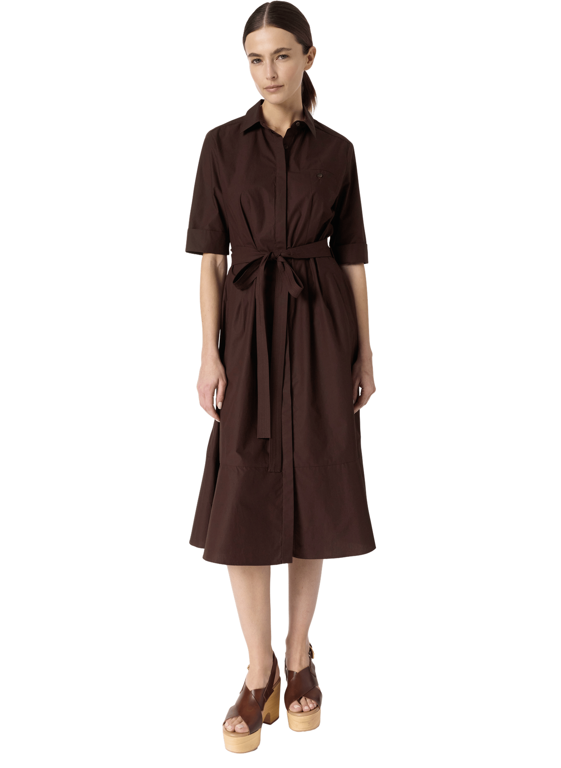 Robe chemise en coton - rana | Marron GERARD DAREL Femme