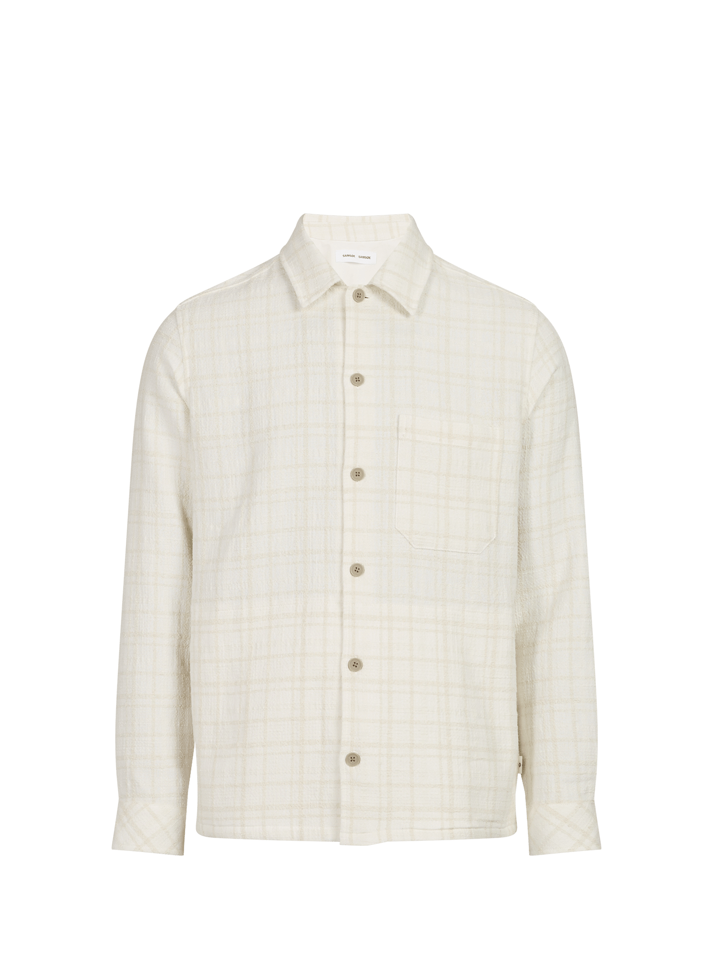 Straight shirt in cotton jacquard check SAMSOE SAMSOE White