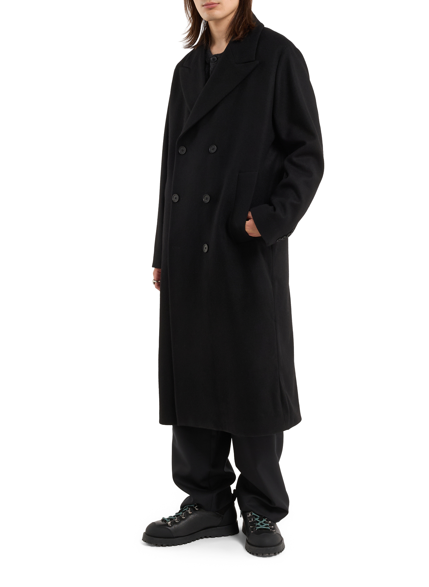 Culti25 tailored collar wool coat SAISON 1865 Black