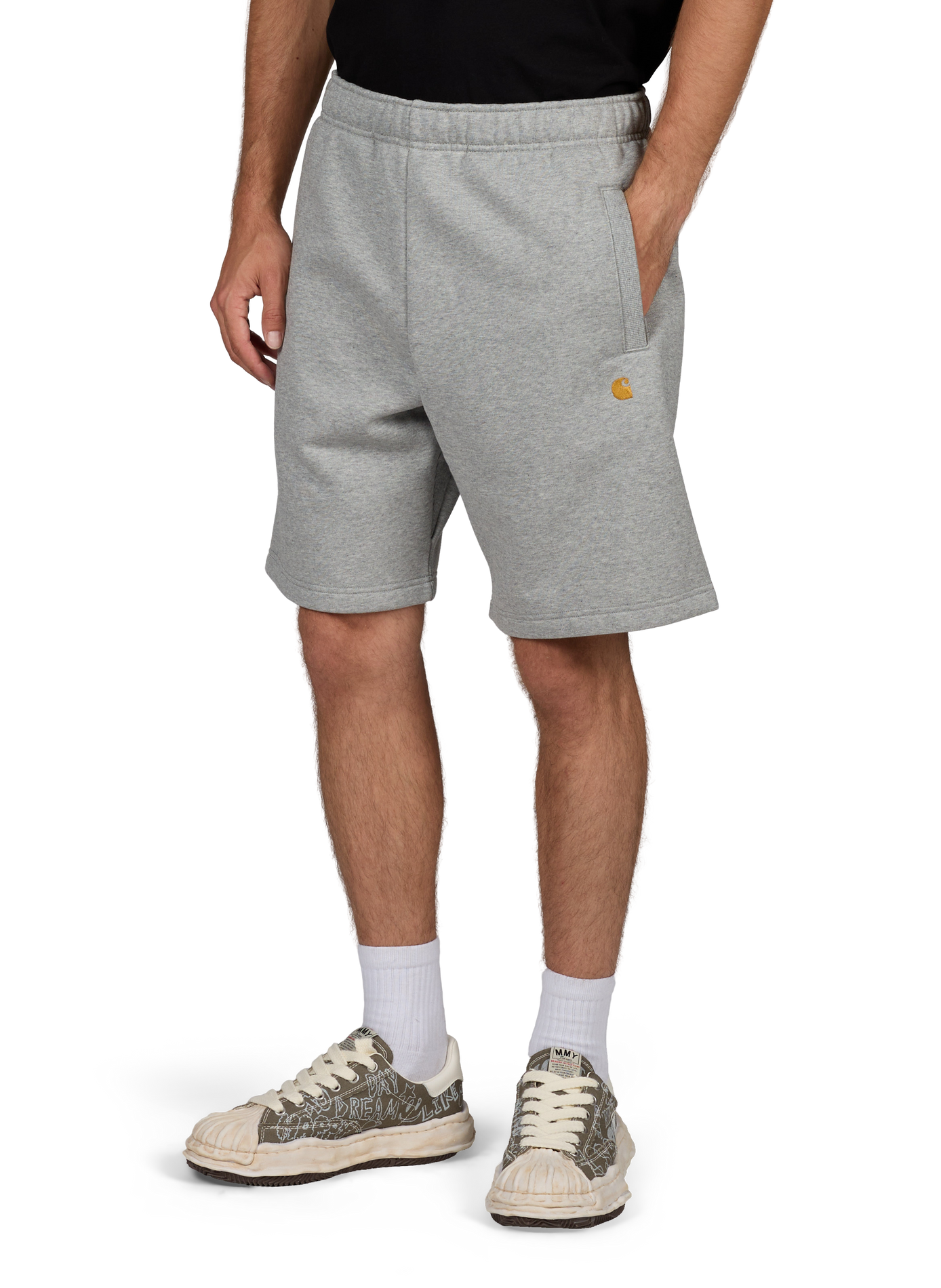 Solid Mixed Cotton Sweat Shorts CARHARTT WIP Grey