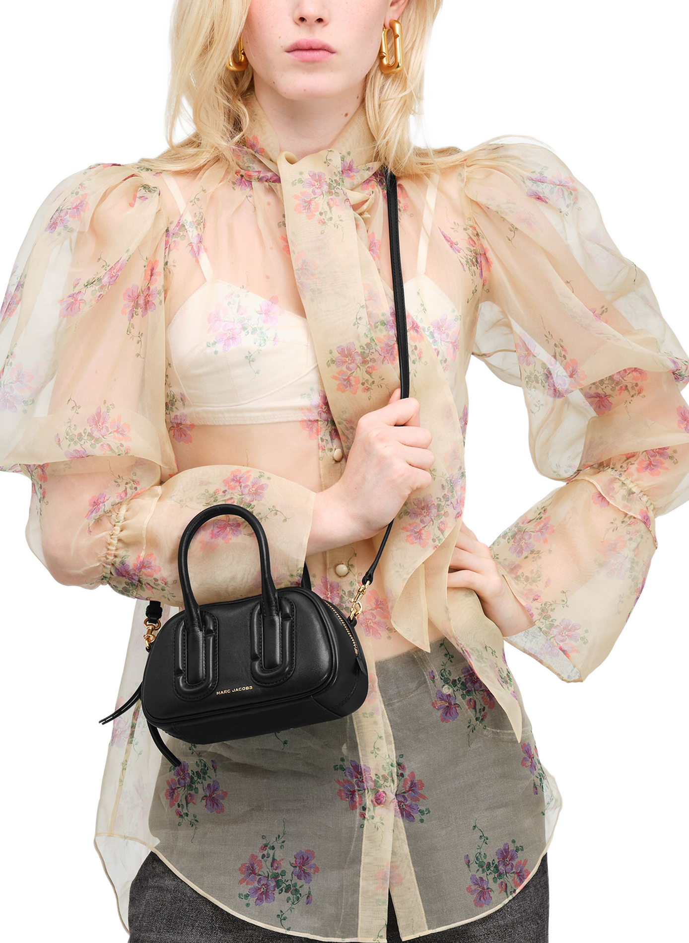 Handtas BABE MINI TOP HANDLE in leer MARC JACOBS Zwart