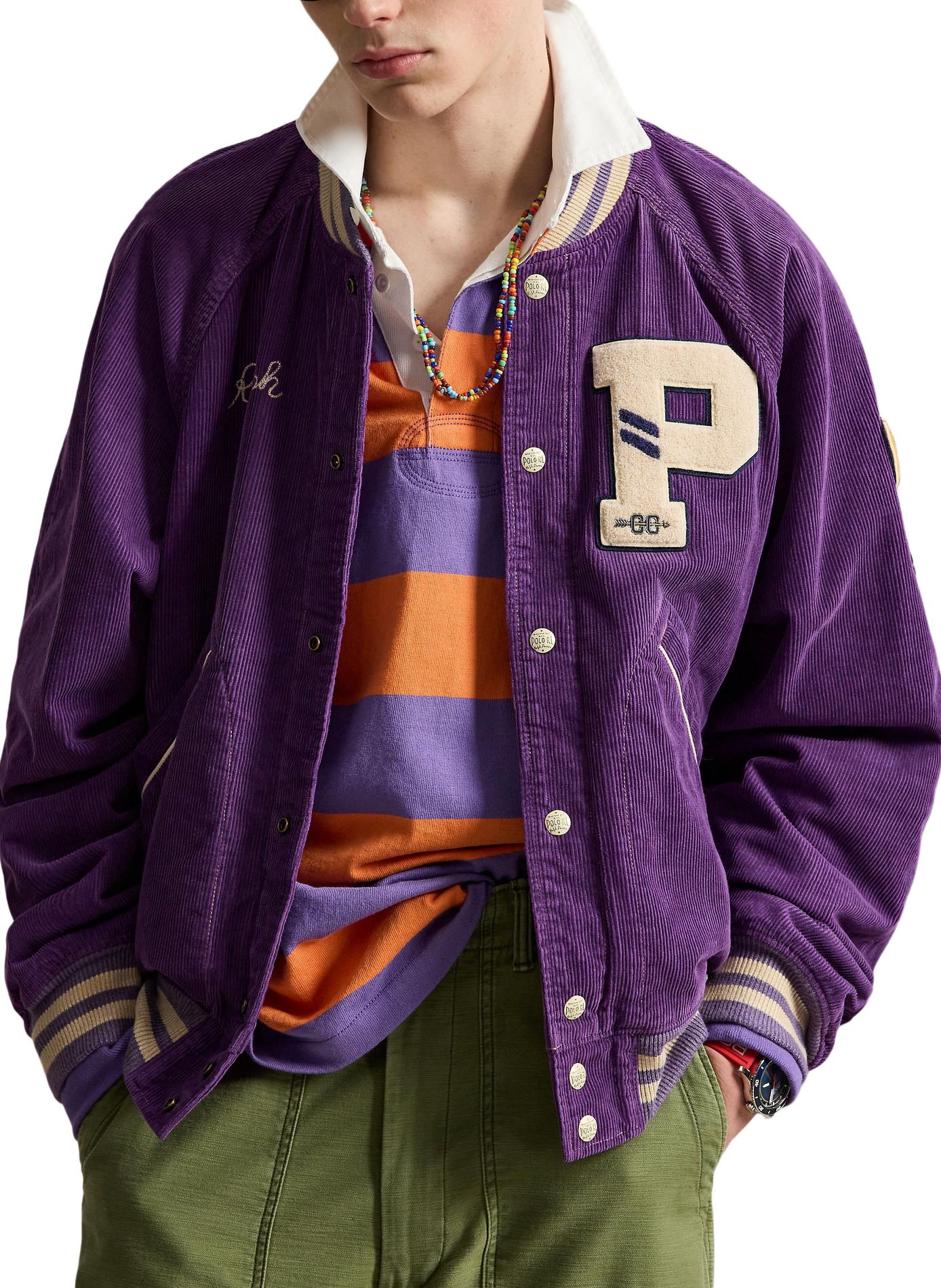 Blouson ample col rond en coton POLO RALPH LAUREN Violet