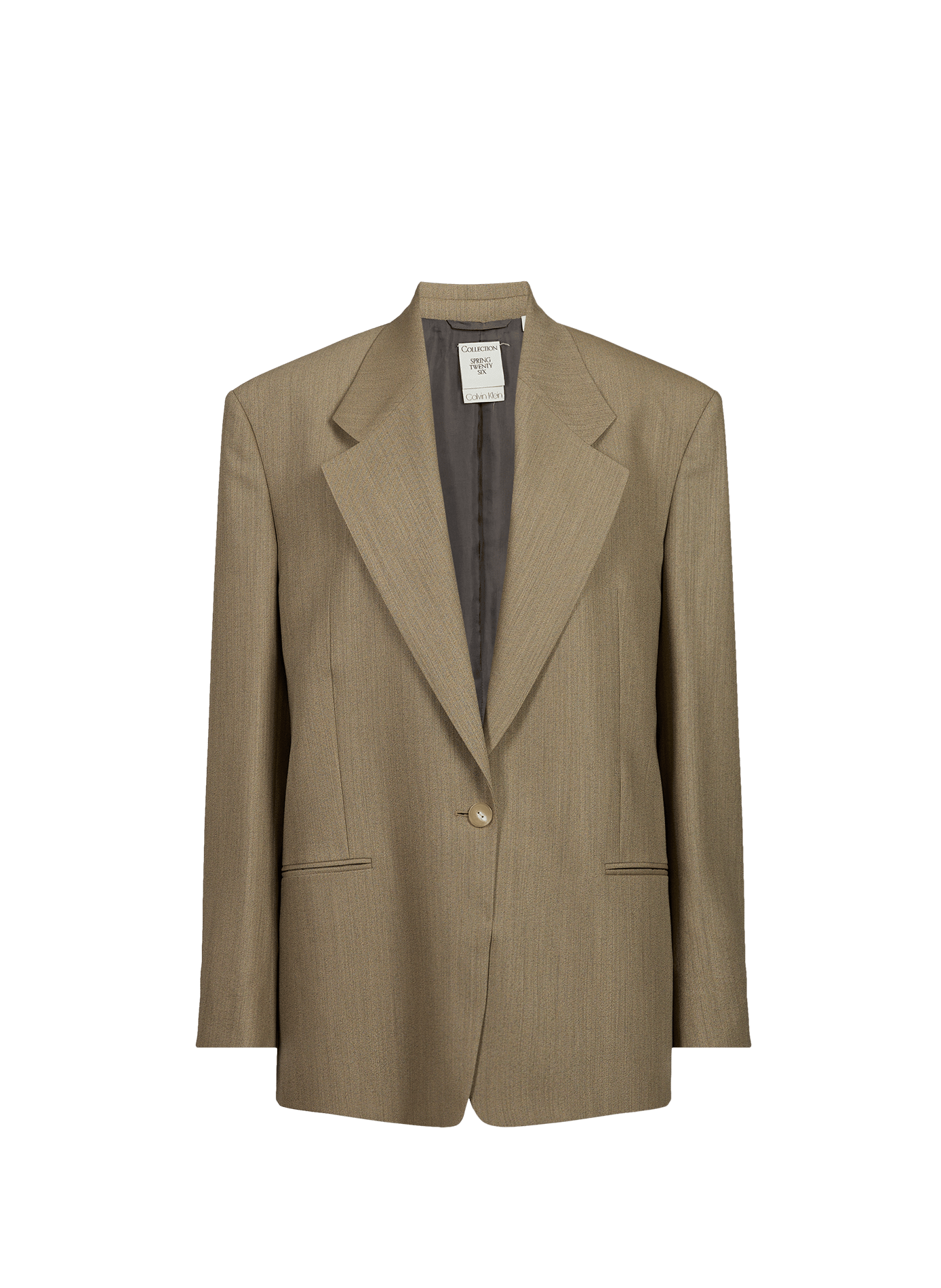 Straight wool blend blazer CALVIN KLEIN COLLECTION Brown