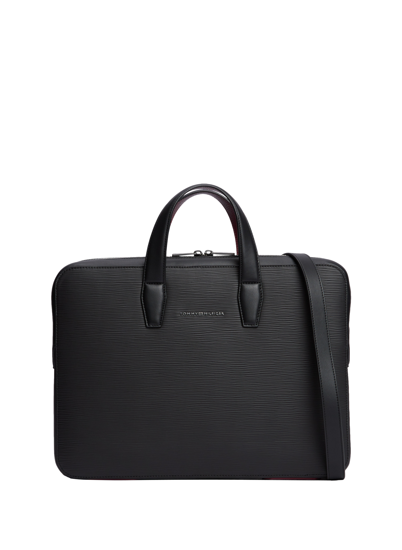Strukturierte Laptoptasche TOMMY HILFIGER Schwarz