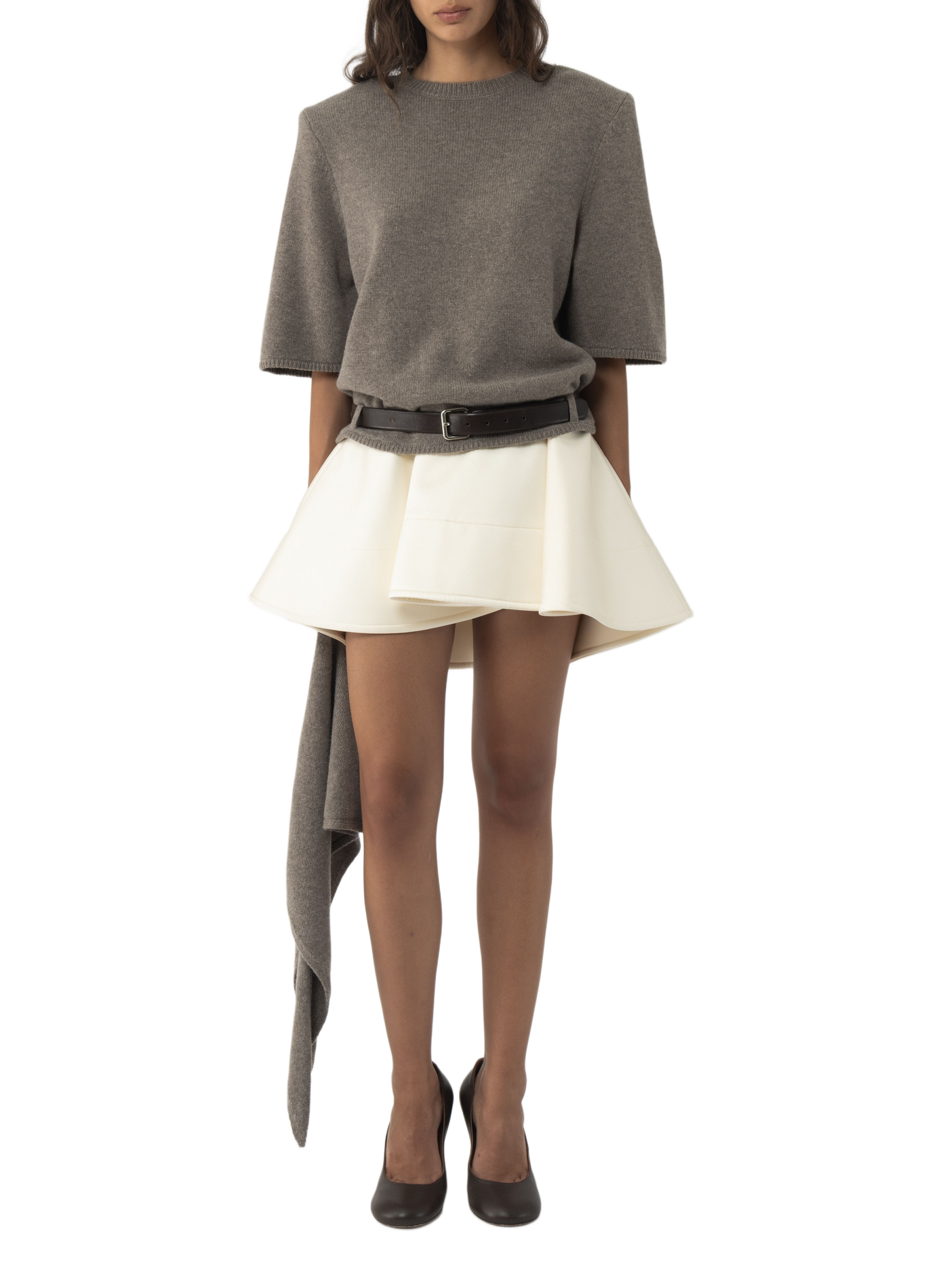Ela Merino Wool Knitted T-Shirt ARAKII Beige