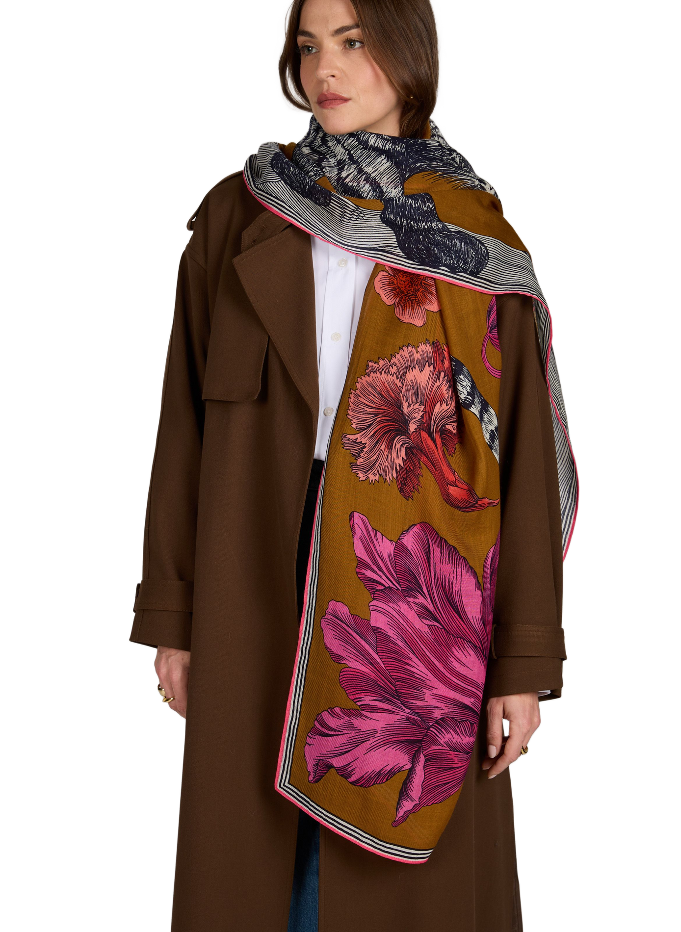 Printed wool GUSTAV scarf INOUI EDITIONS Golden