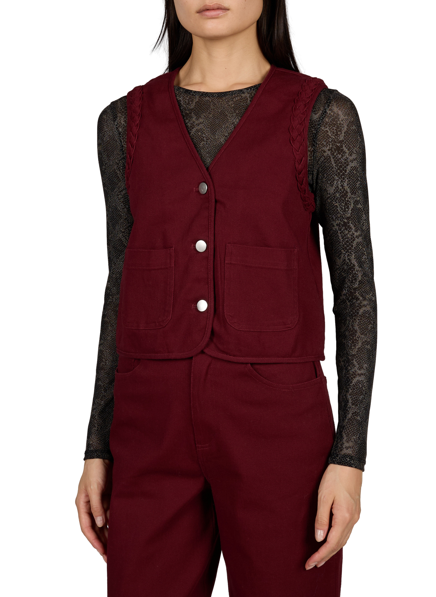 Emmy sleeveless cotton blend vest VILA Red