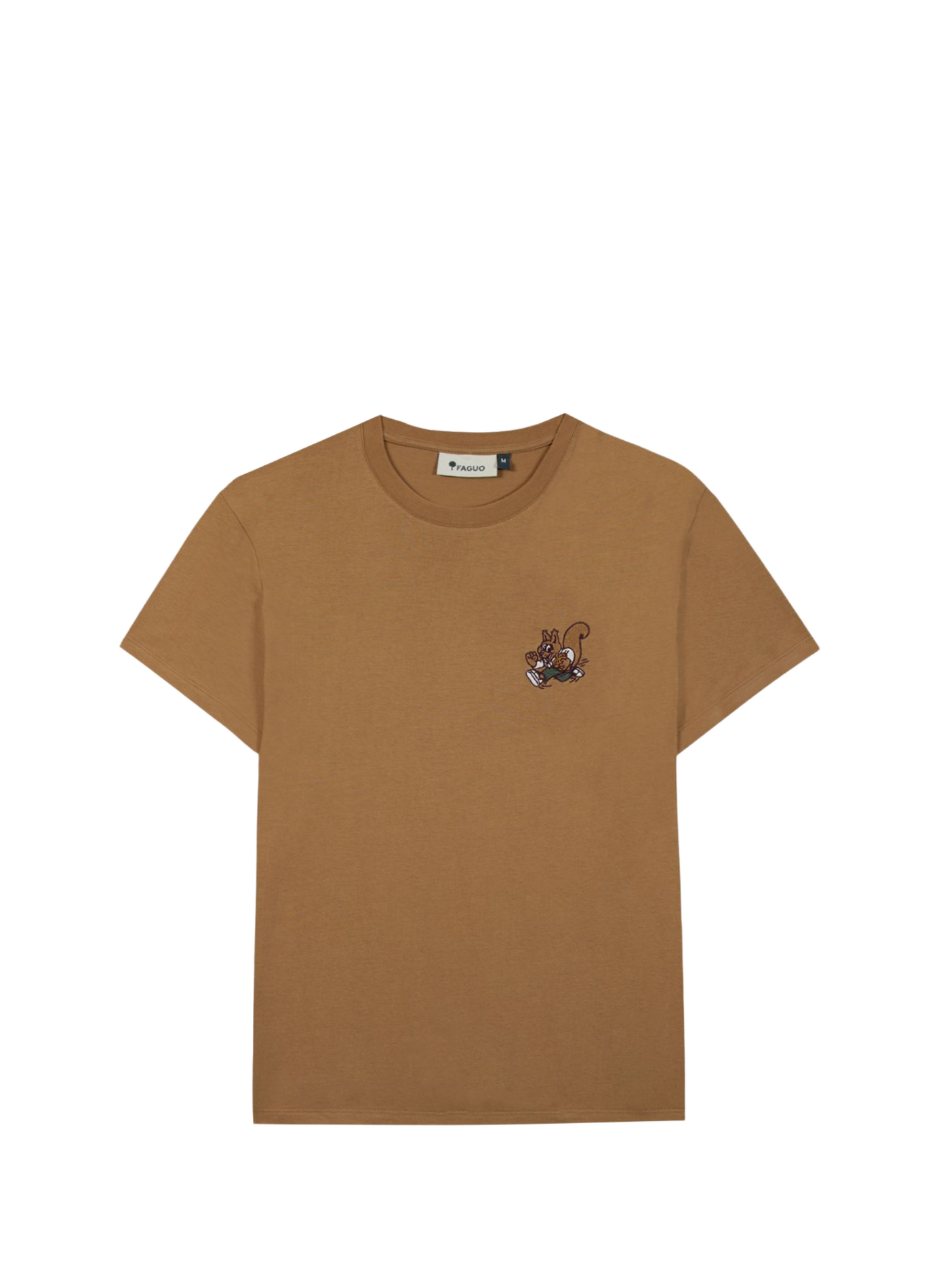 Geborduurd Arcy T-shirt van katoen FAGUO Bruin