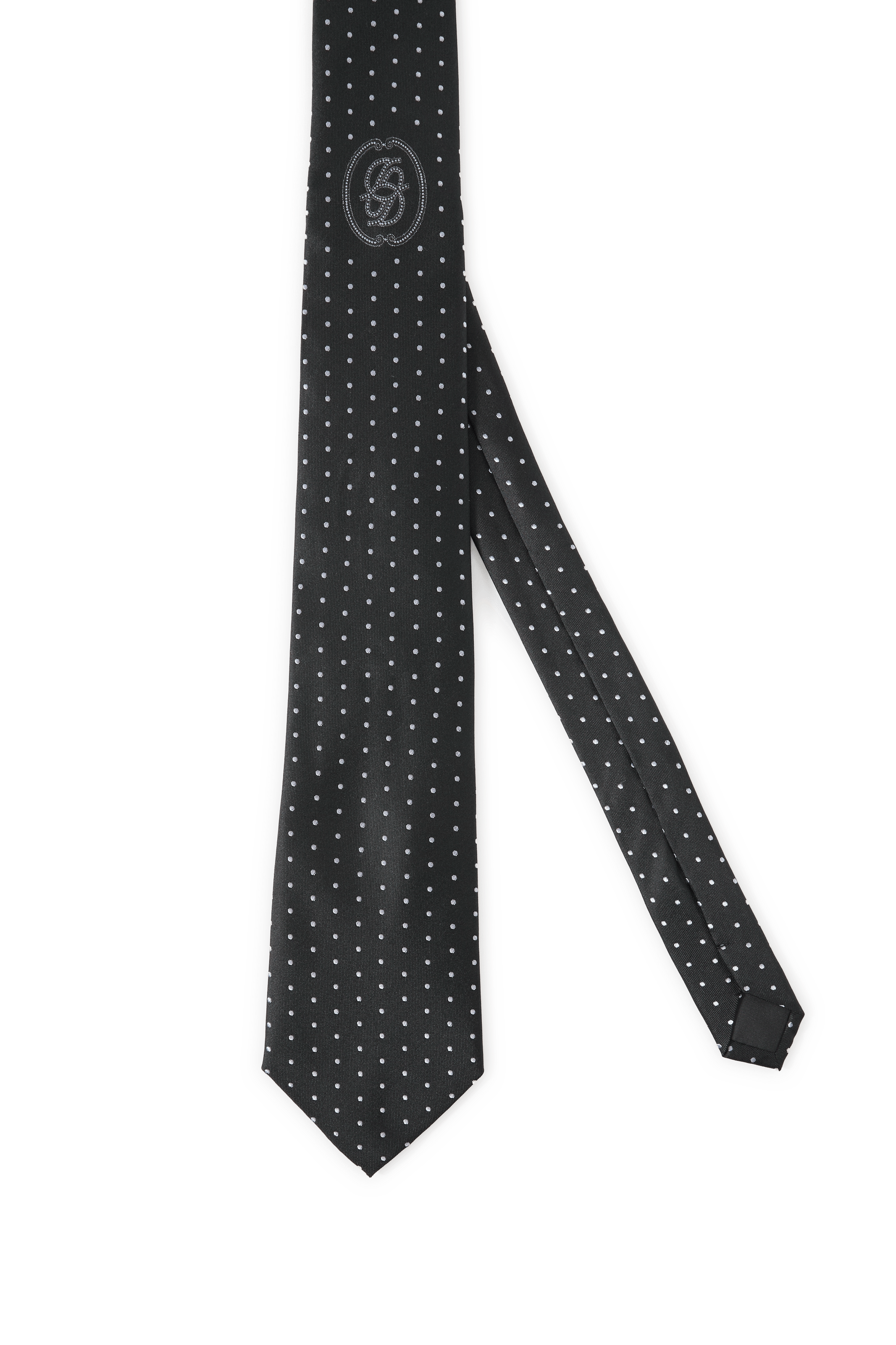 Silk polka dot tie DROLE DE MONSIEUR Black