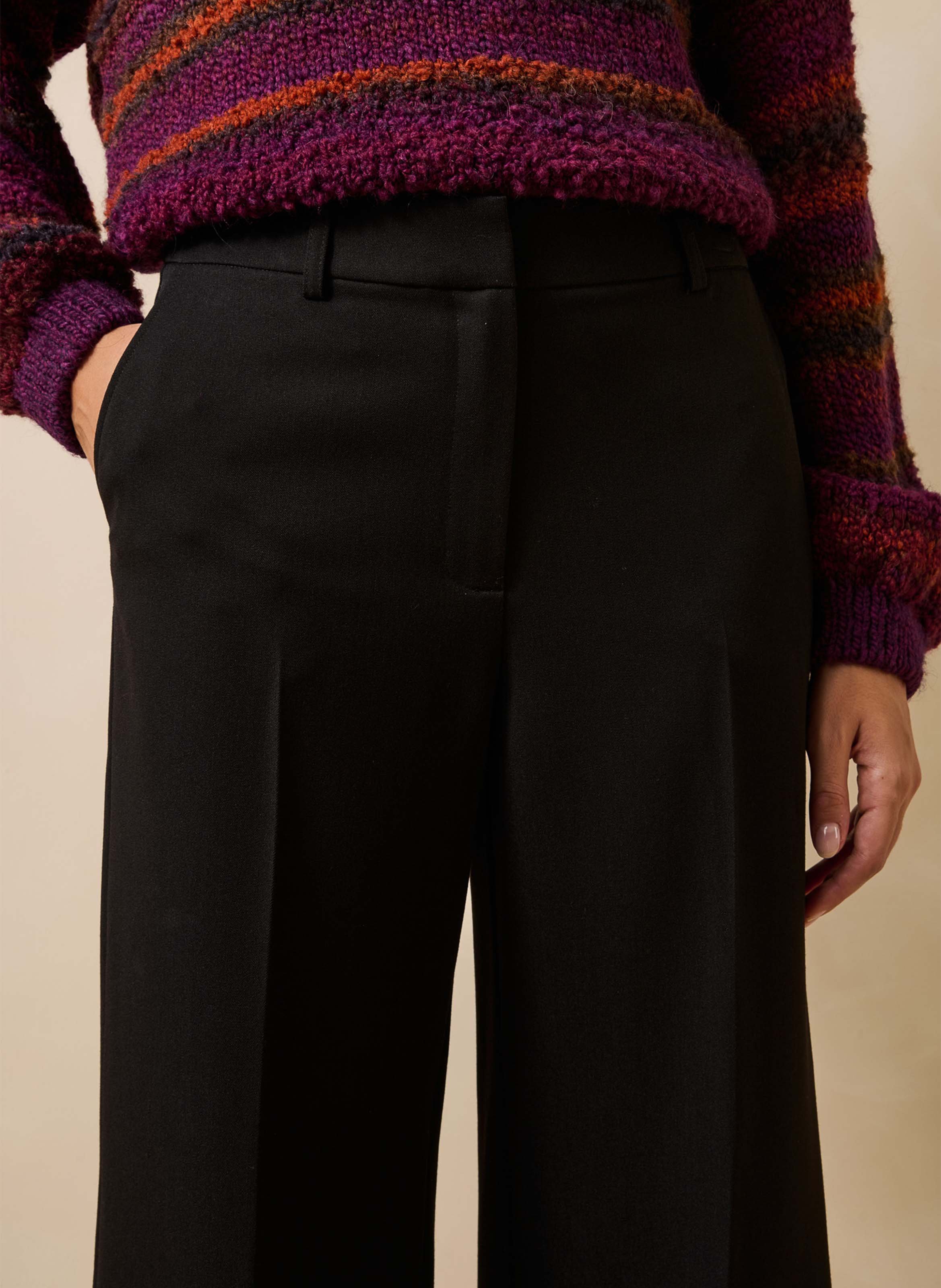 Wijde hoge taille broek LA FEE MARABOUTEE Zwart