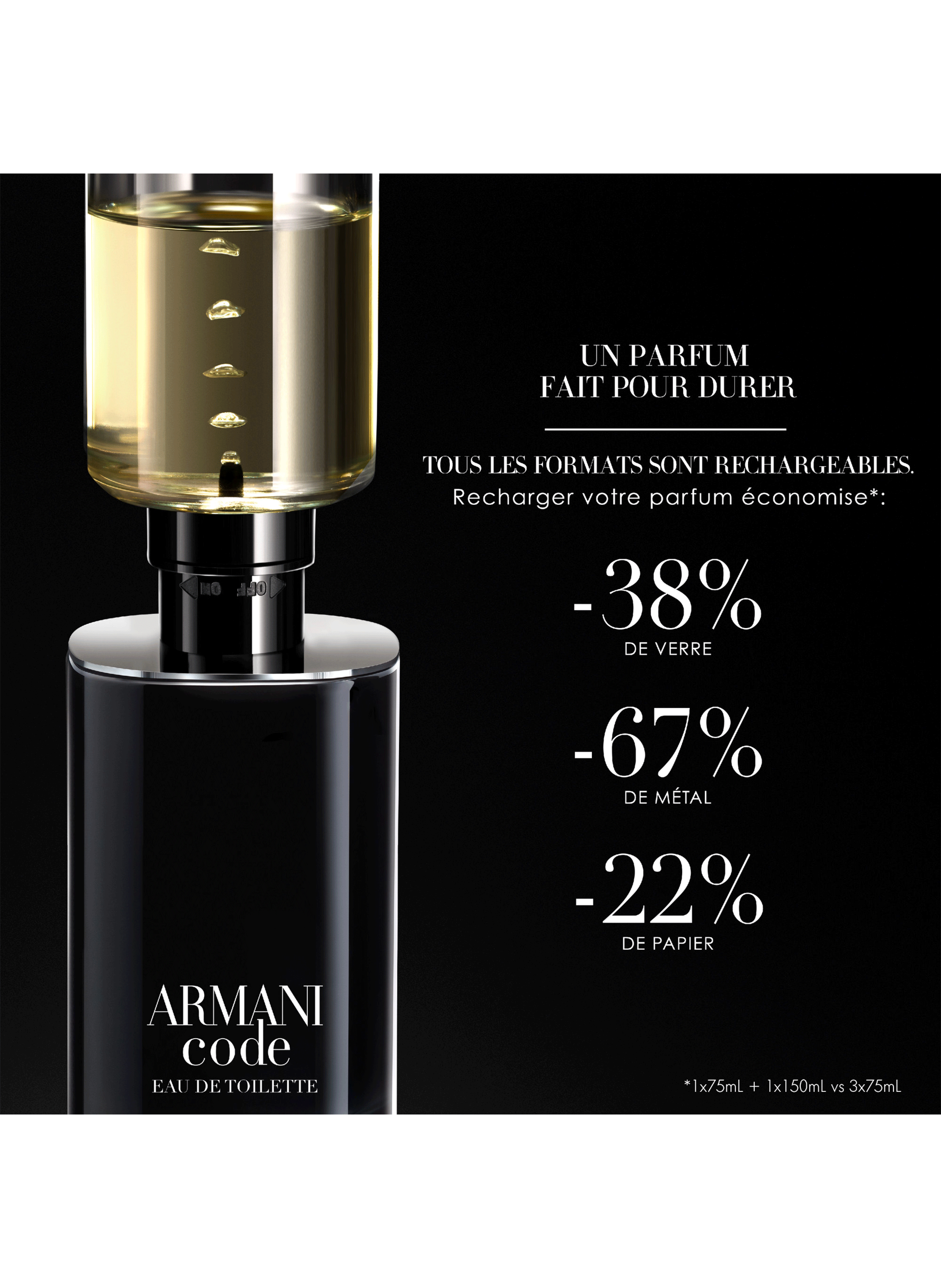 Armani Code refillable eau de toilette for men ARMANI No color