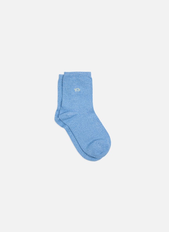 Chaussettes pailletées en coton peigné unies Bleu by BILLYBELT BILLYBELT Chaussettes pailletées en coton peigné unies Bleu